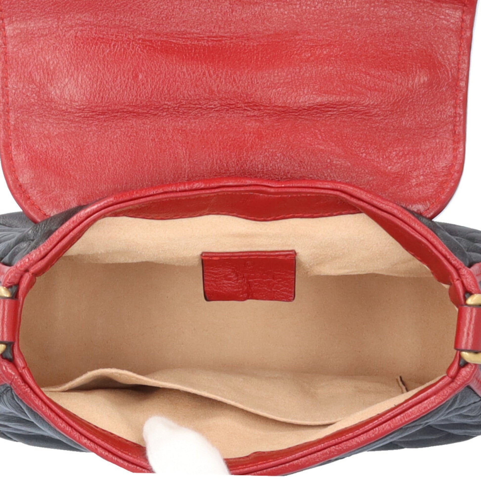 Gucci Gg Marmont Black Red Color Leather Shoulder Bag