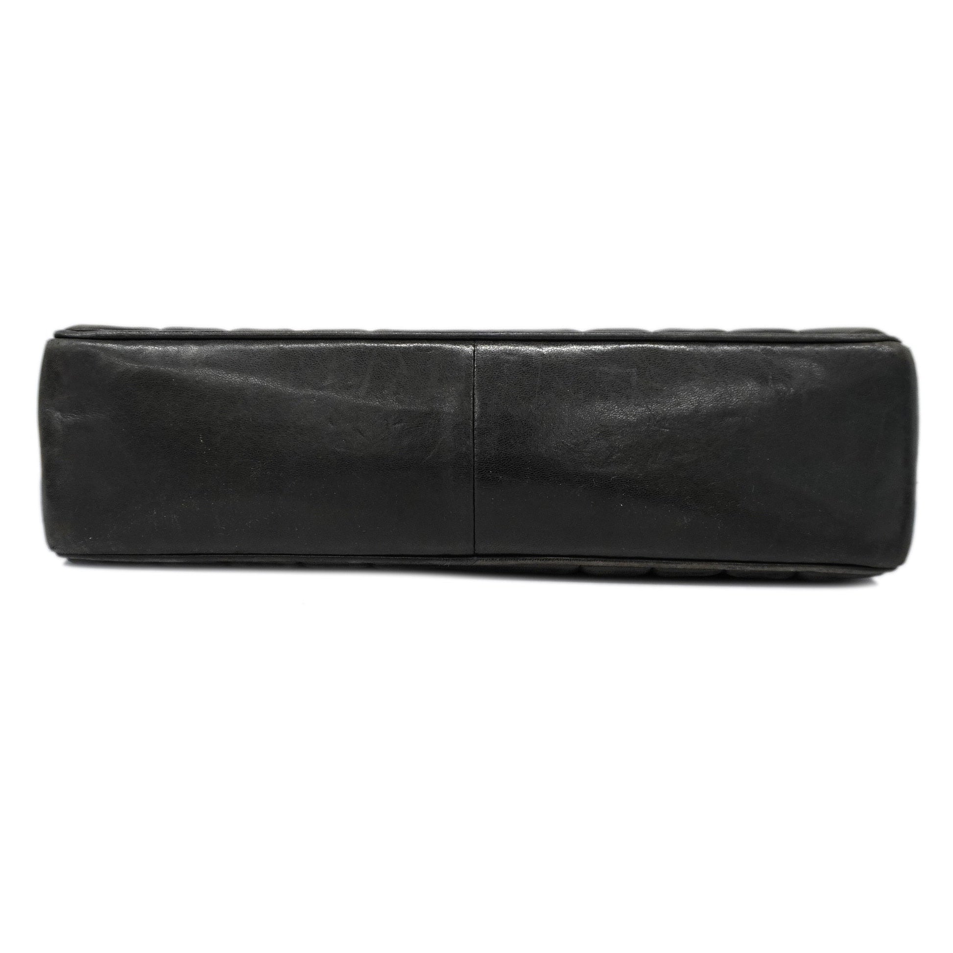 CHANELAuth  Mademoiselle W Chain Women's Leather Shoulder Bag Black