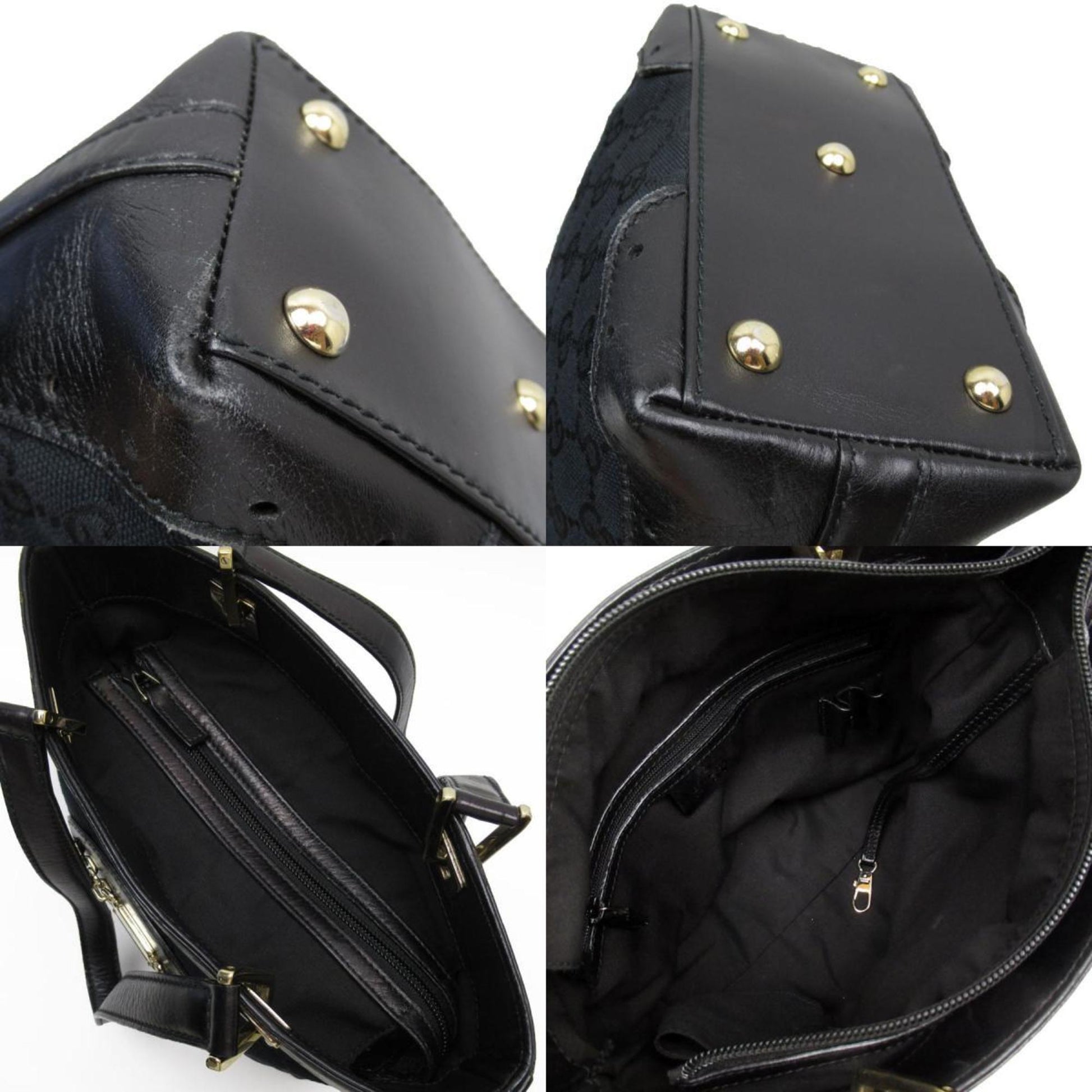 Gucci Black Gg Canvas Shoulder Bag