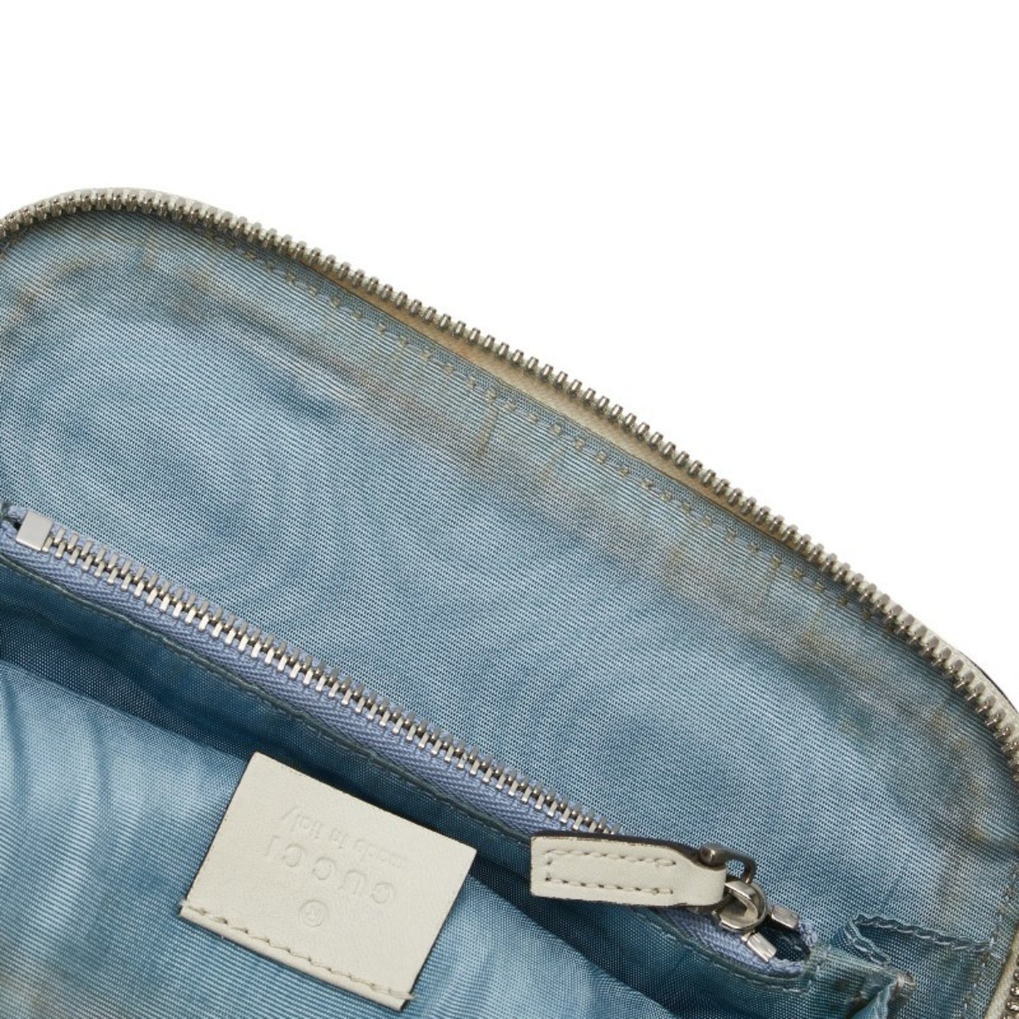 Gucci Gold White Leather Shoulder Bag
