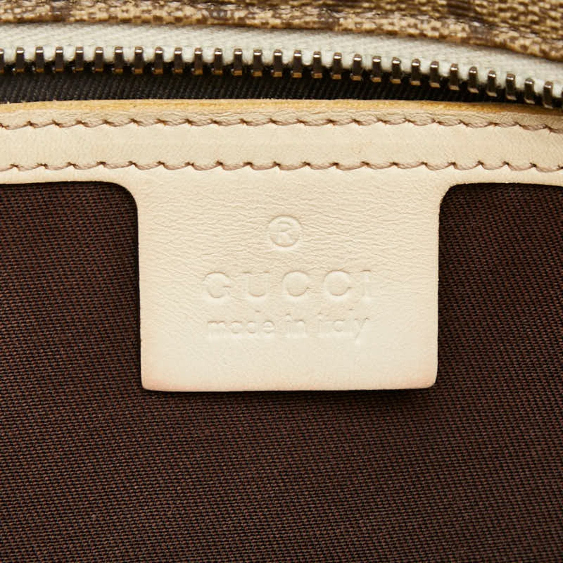 Gucci Beige Ivory Pvc Leather Handbag Tote Bag