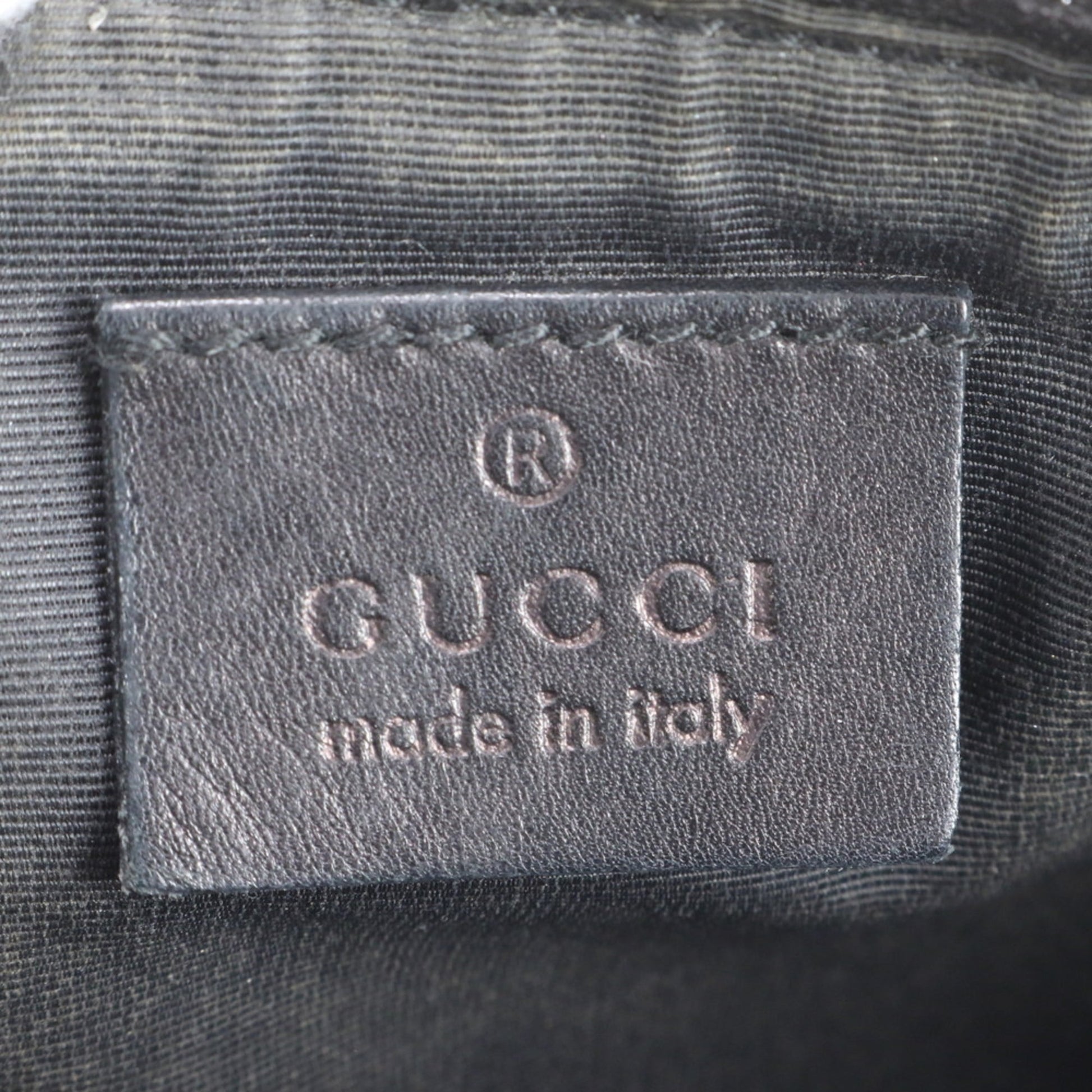 Gucci Black Leather Canvas Pouch Shoulder Bag