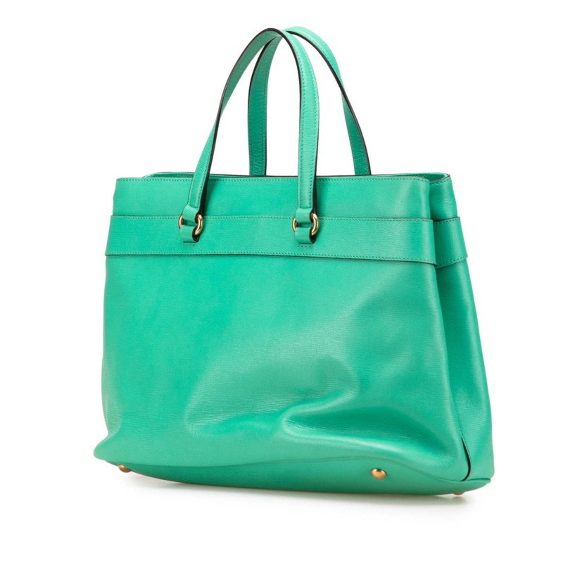 Gucci Green Leather Handbag Shoulder Bag