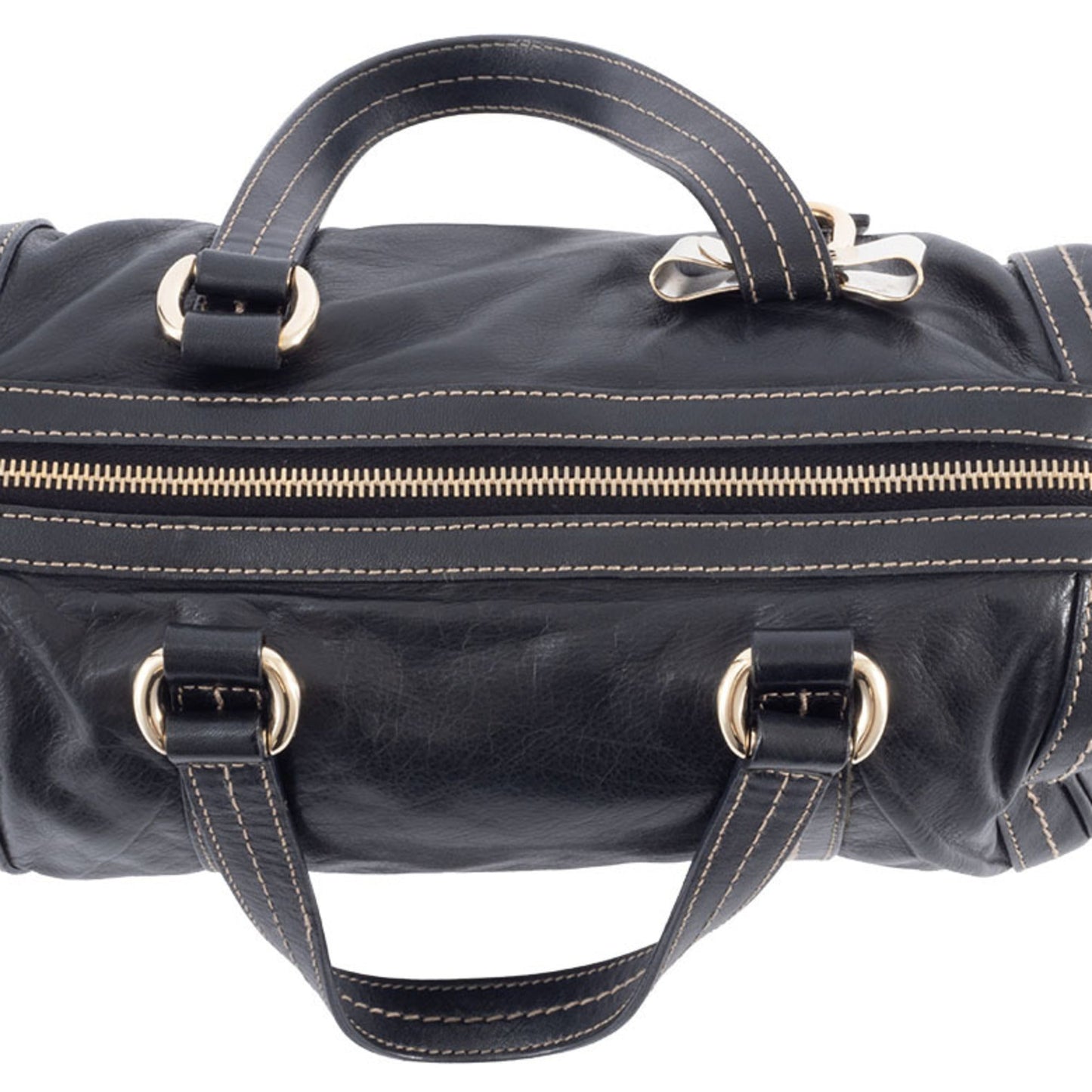 Gucci Hysteria Black Leather Boston Bag