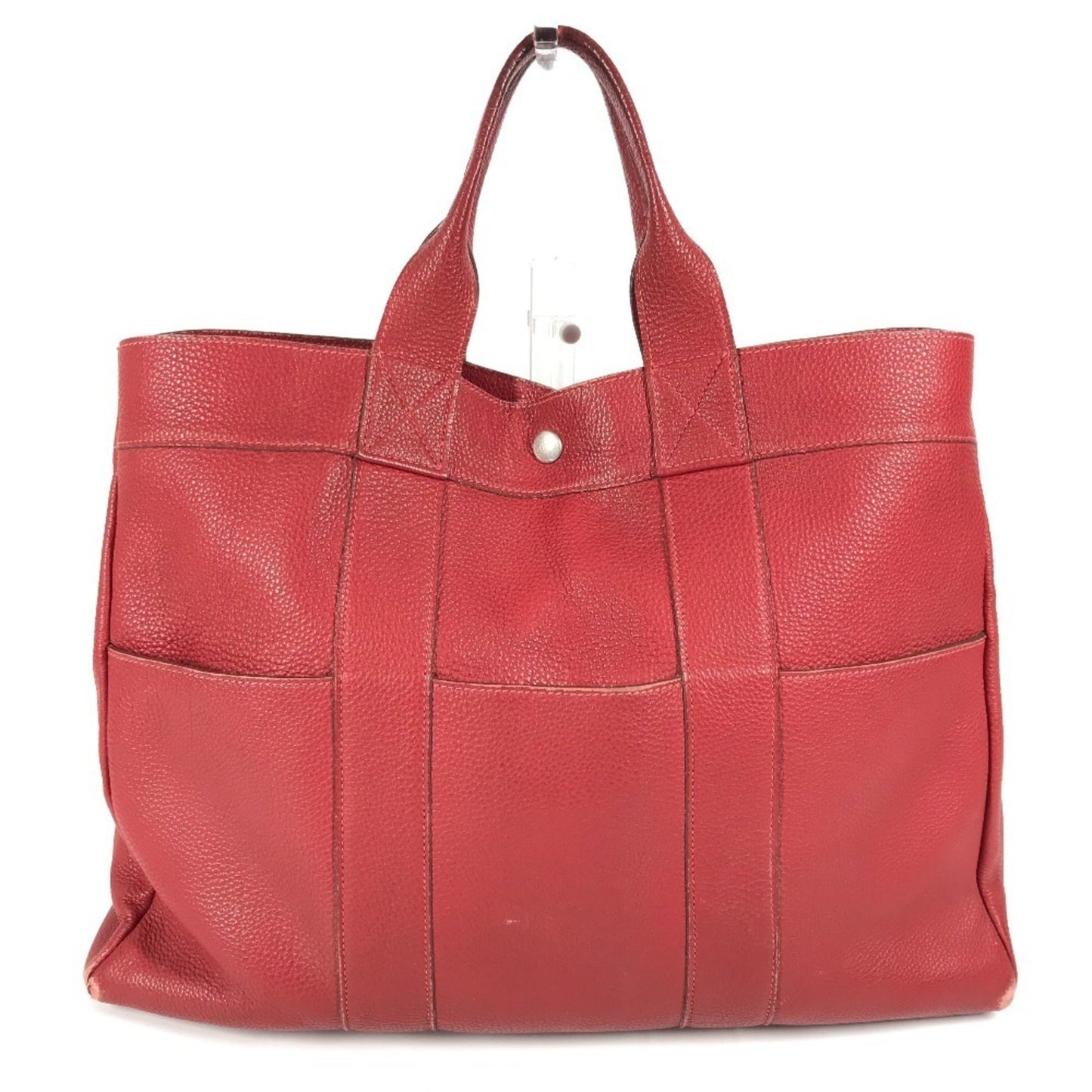 Hermes Fourre Tout Color Handbag Tote Bag Leather Red