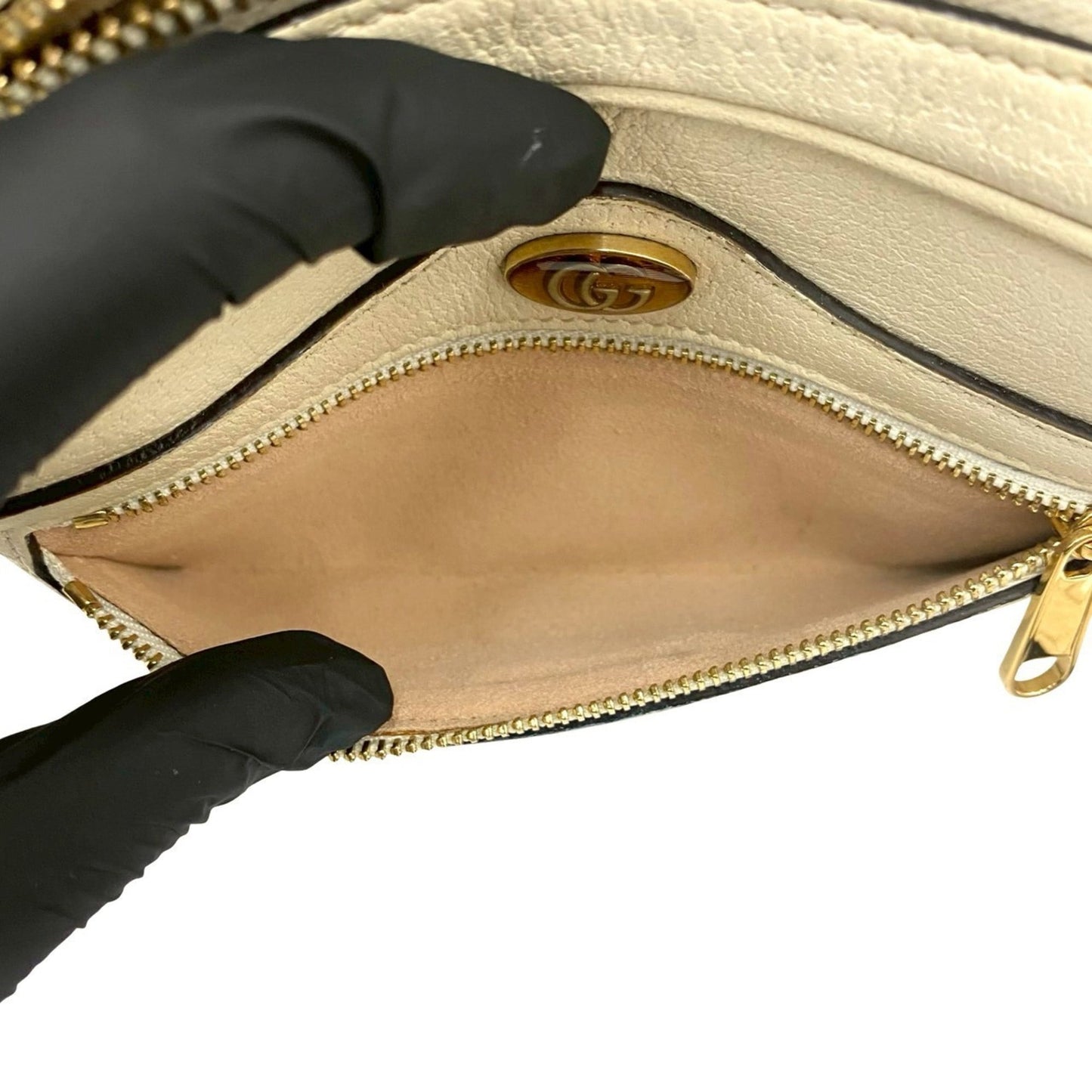 Gucci Navy Red Color White Leather Pochette Shoulder Bag