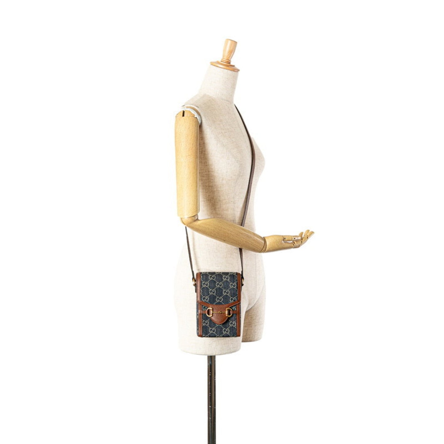Gucci Brown Canvas Leather Shoulder Bag