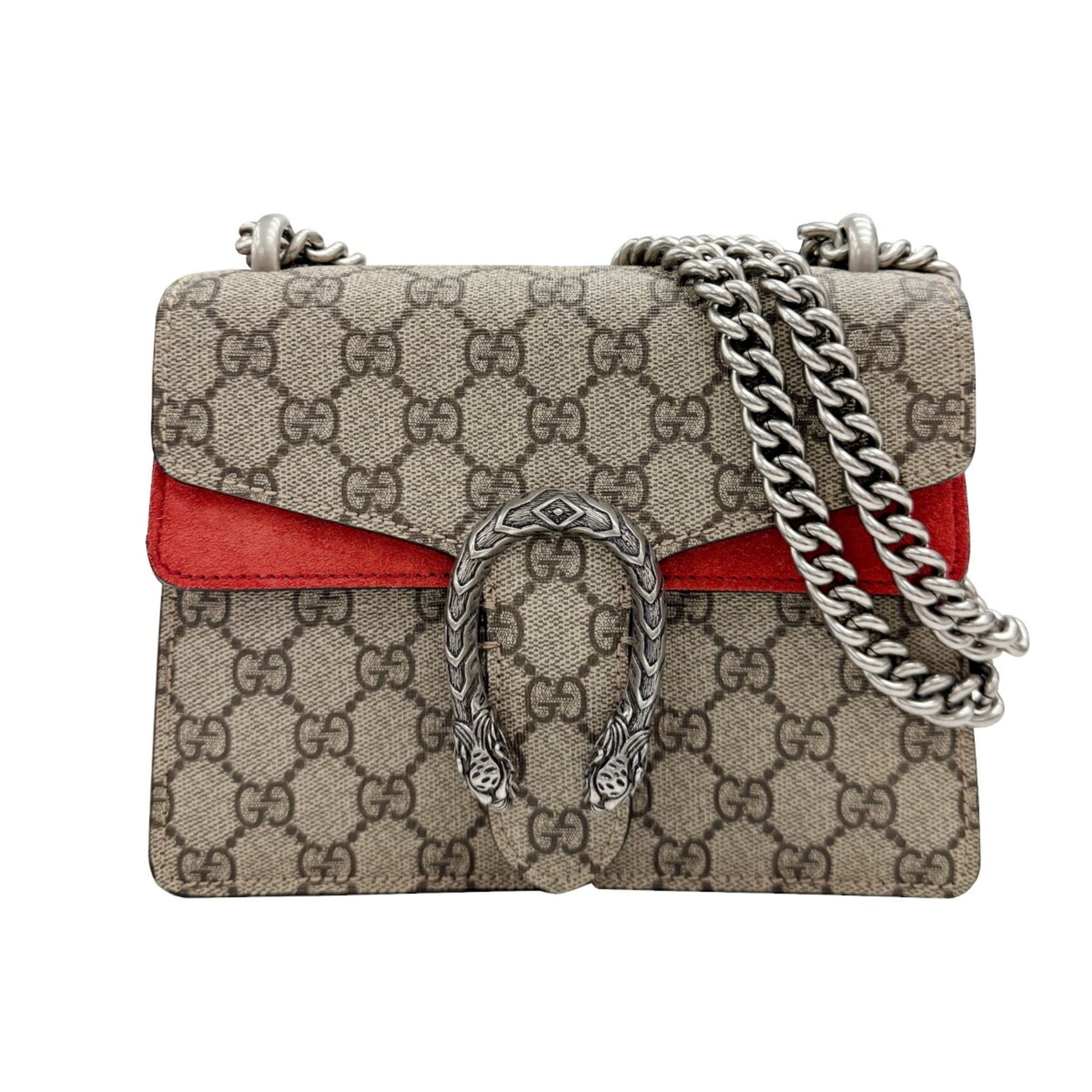 Gucci Brown Red Color Pvc Suede Handbag Shoulder Bag