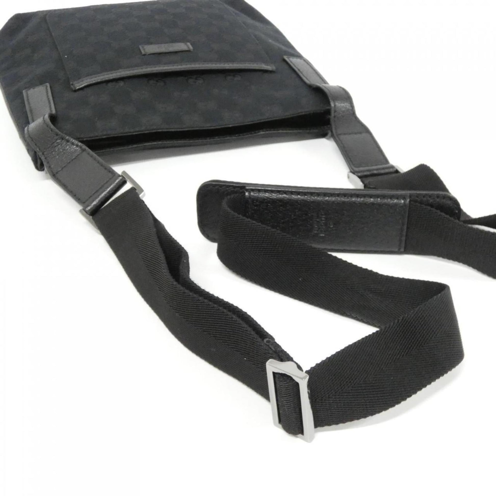 Gucci Black Gg Canvas Shoulder Bag