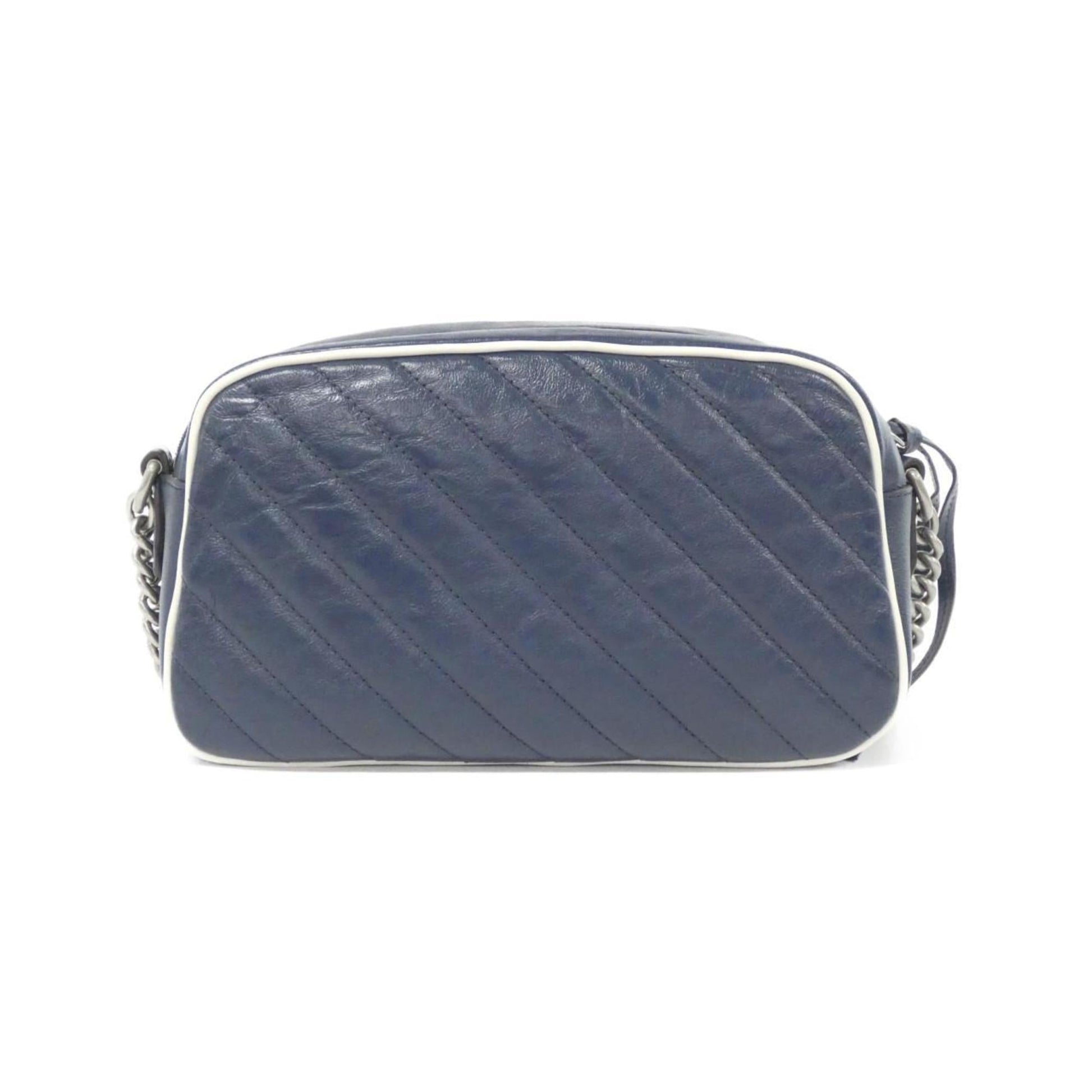 Gucci Gg Marmont Blue White Leather Shoulder Bag