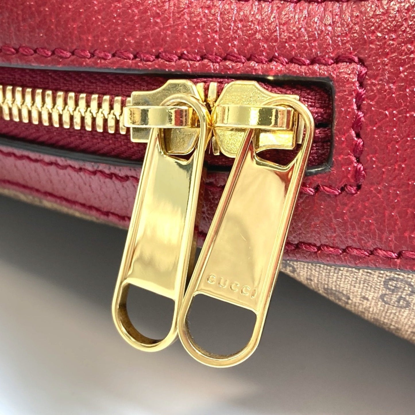 Gucci Beige Red Color Pvc Leather Backpack