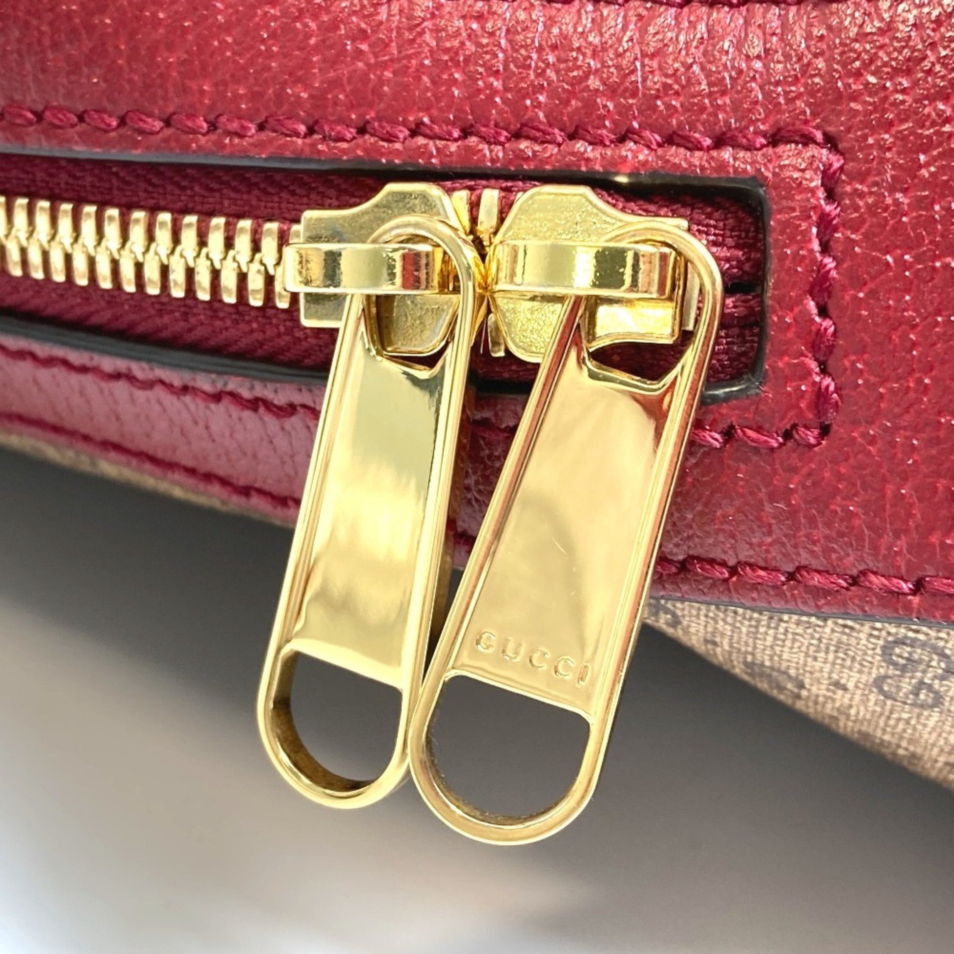 Gucci Beige Red Color Pvc Leather Backpack
