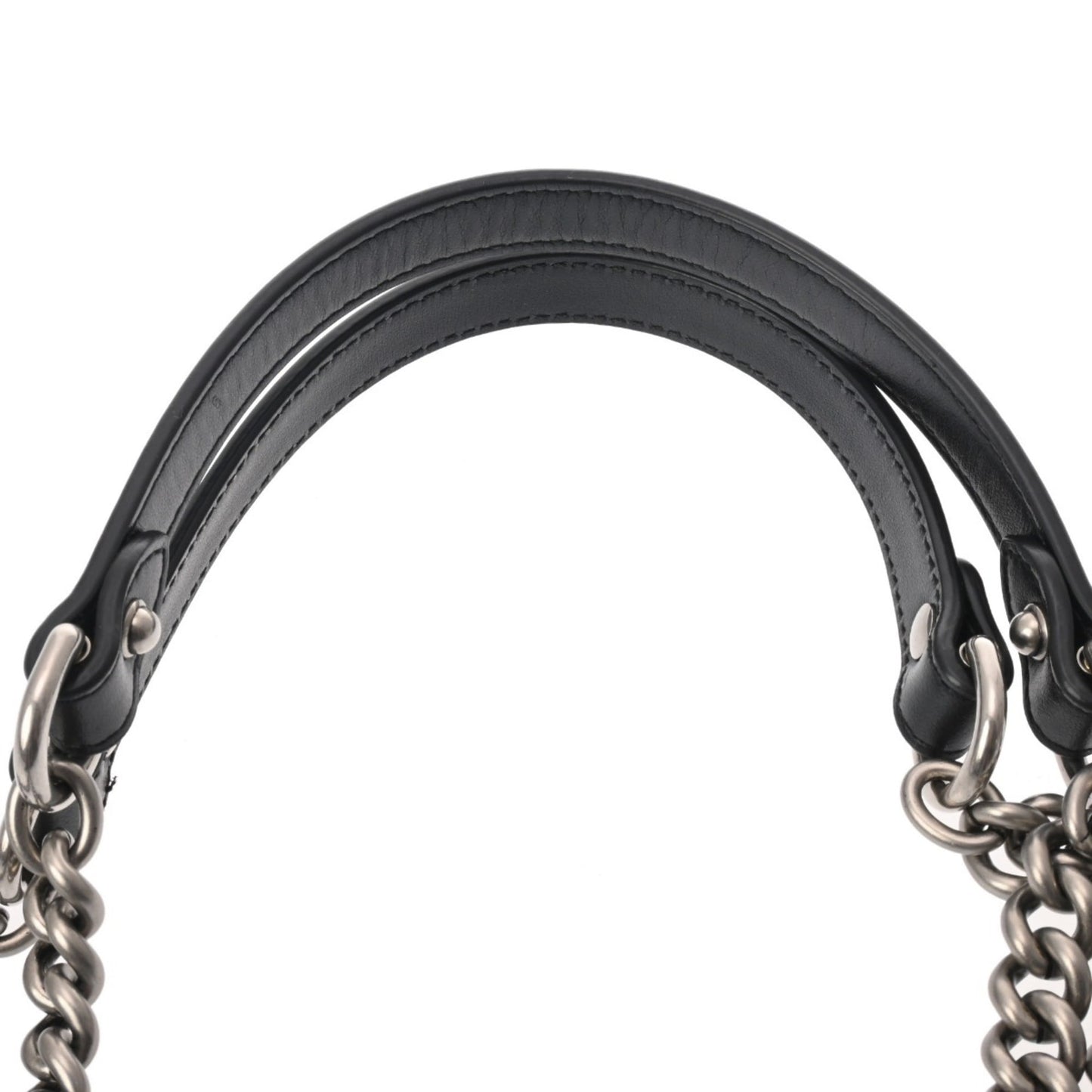 Gucci Black Silver Leather Tote Bag