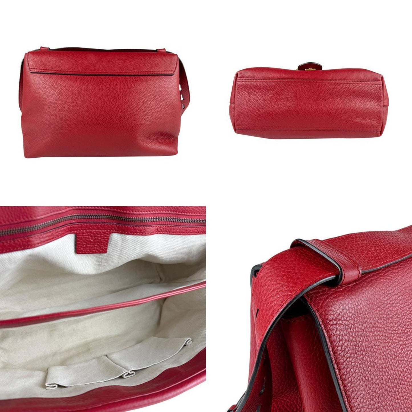 Gucci Red Color Leather Shoulder Bag