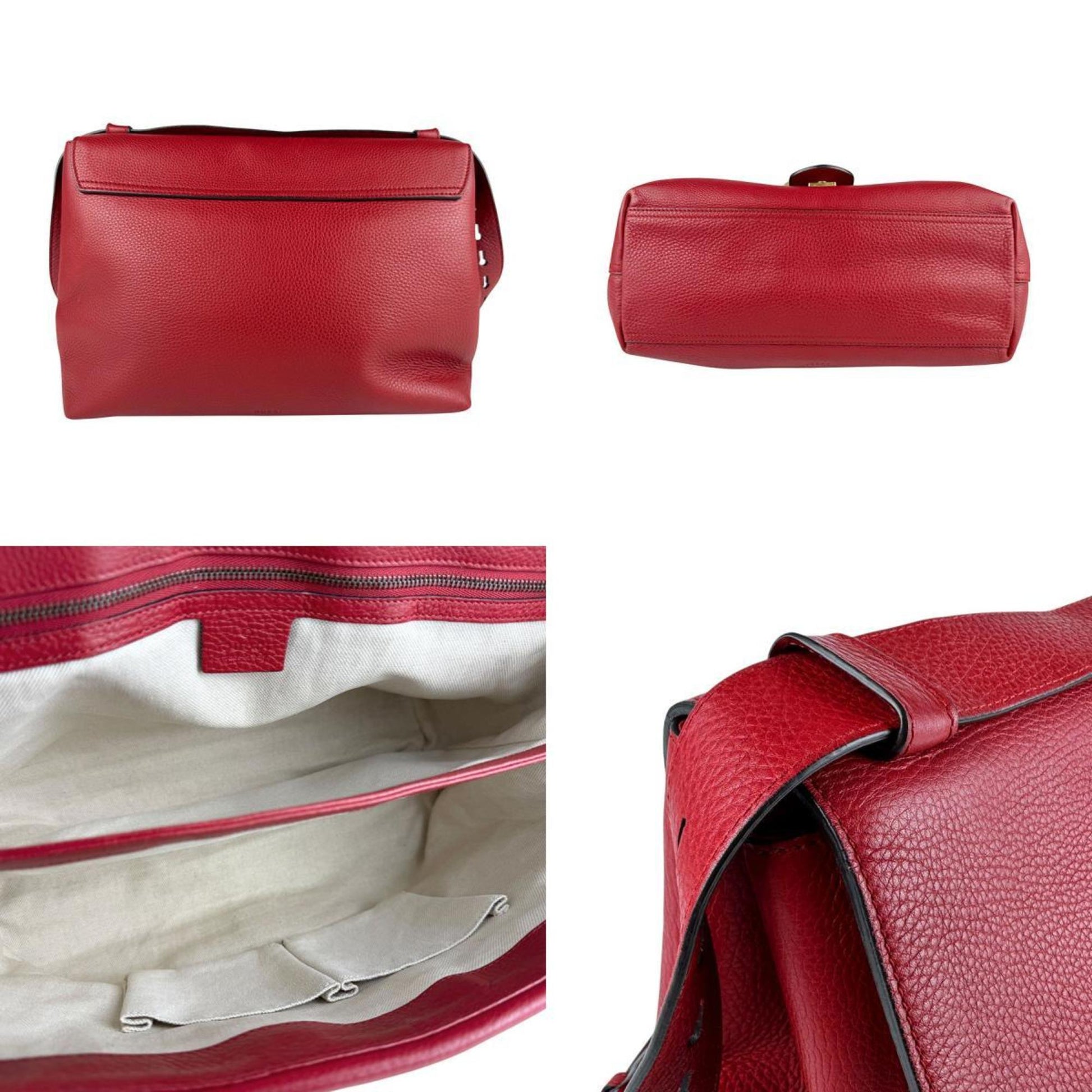 Gucci Red Color Leather Shoulder Bag