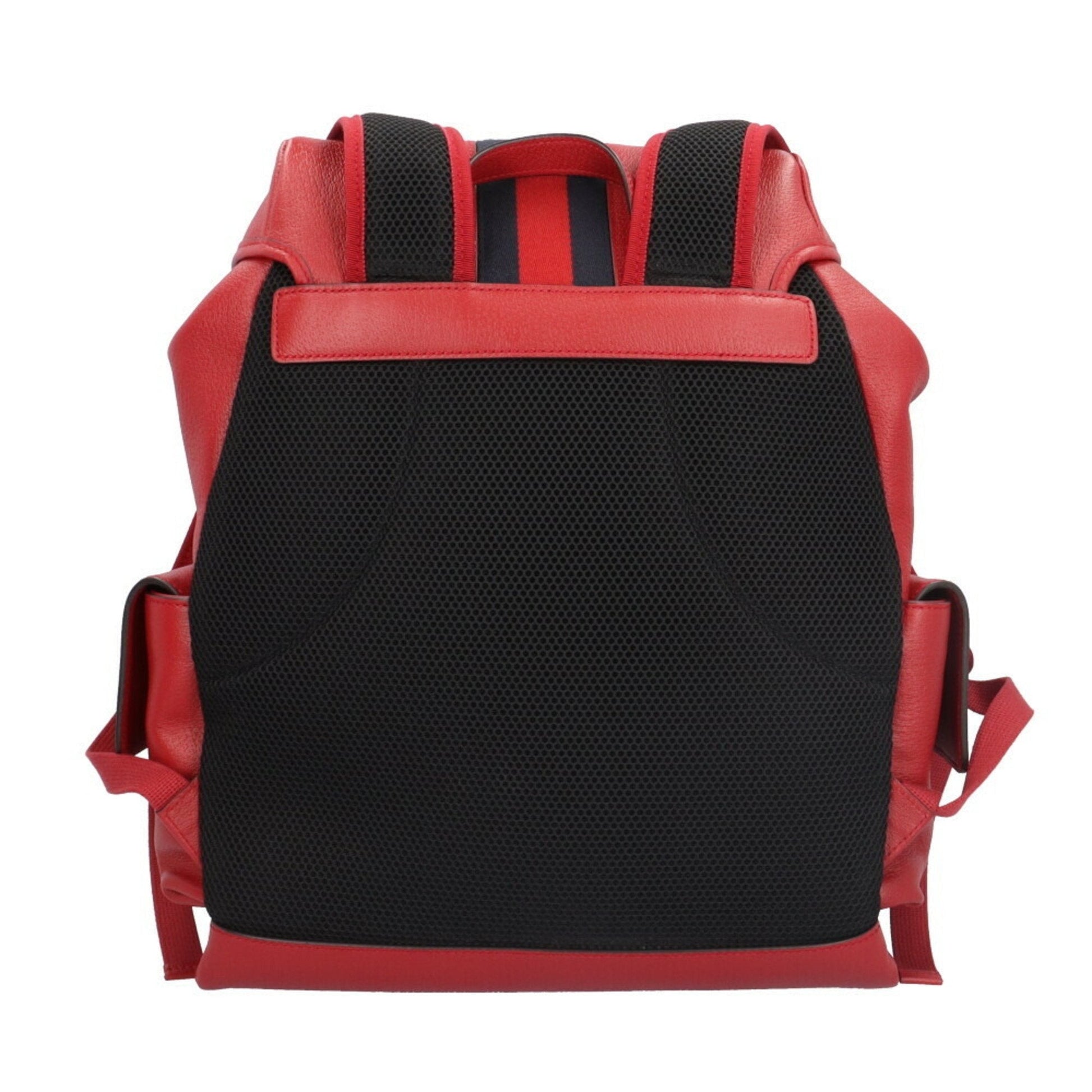 Gucci Navy Red Color Leather Backpack