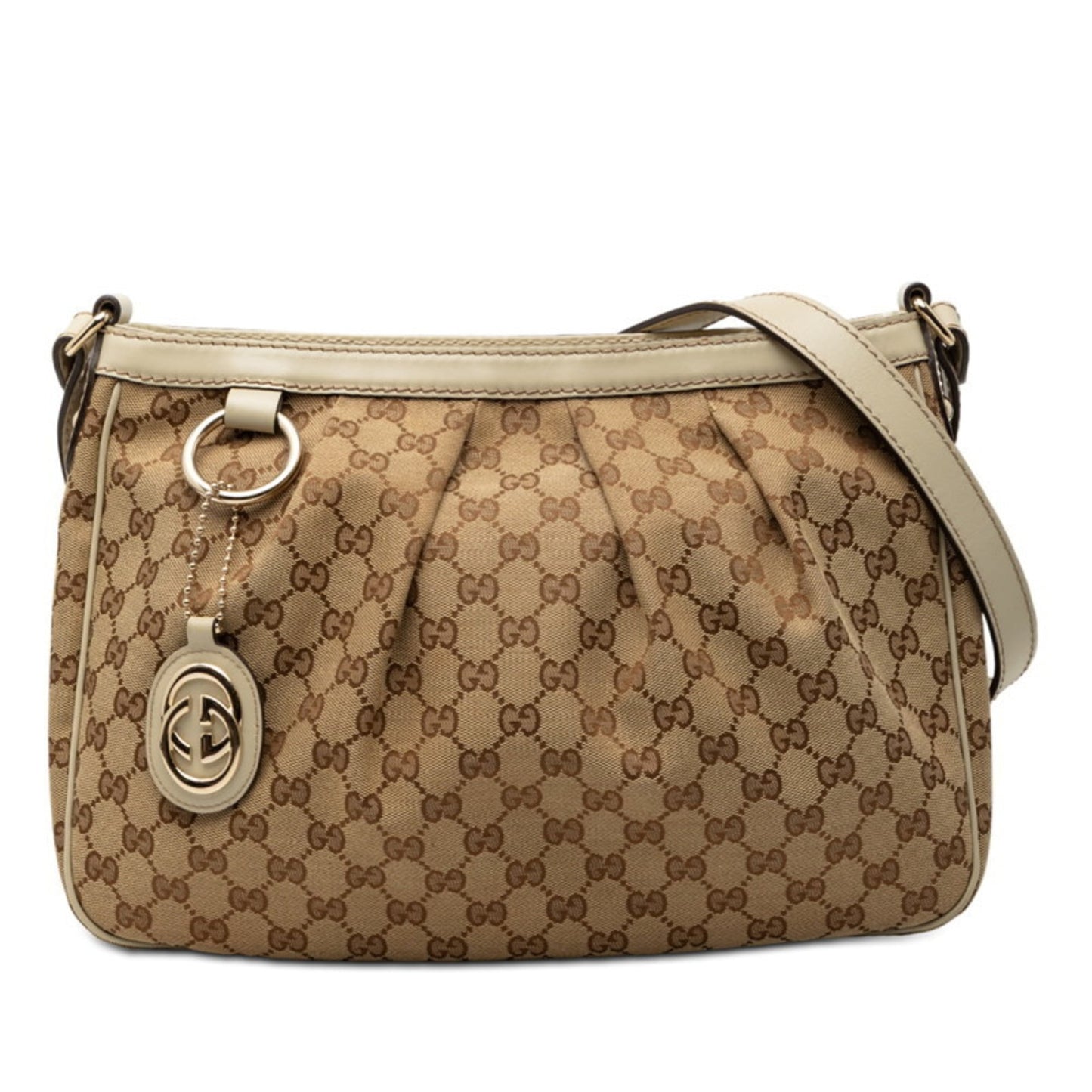 Gucci Beige Gg Canvas Shoulder Bag