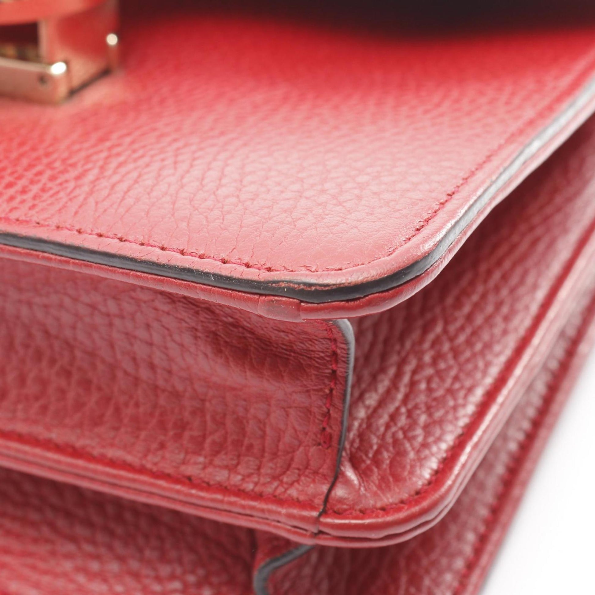 Gucci Red Color Leather Shoulder Bag