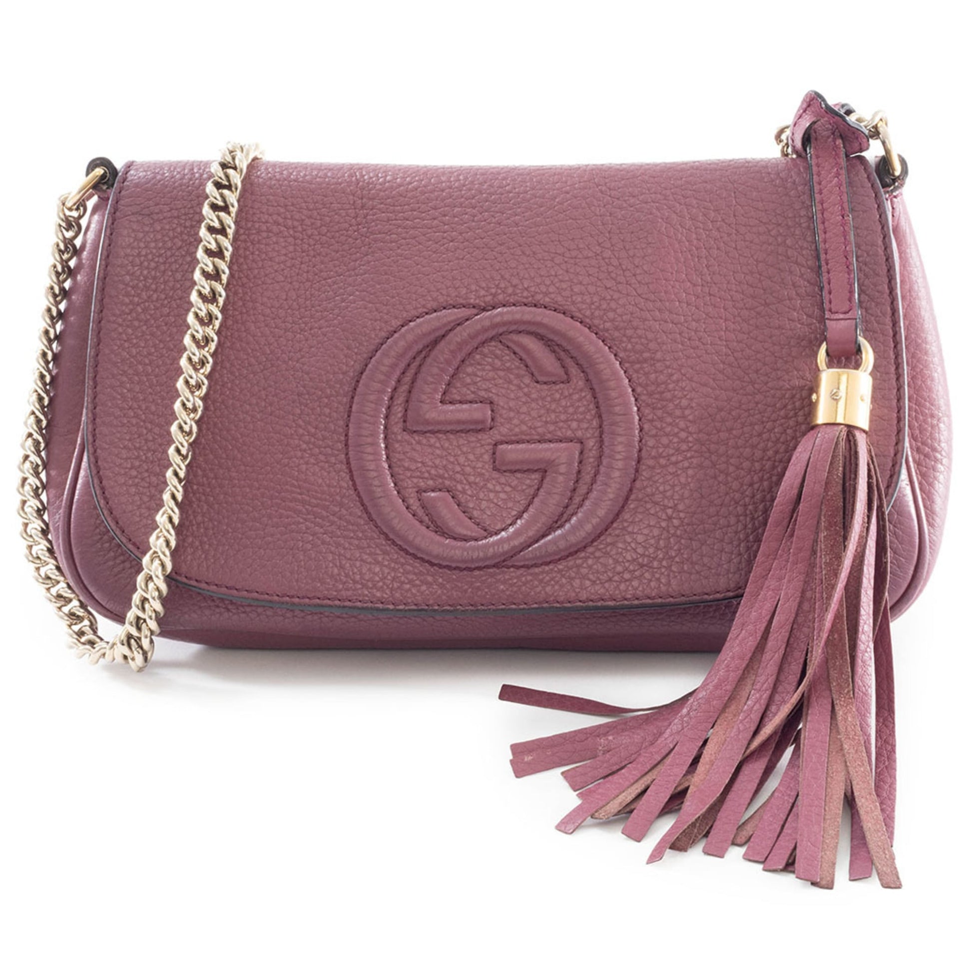 Gucci Purple Leather Shoulder Bag