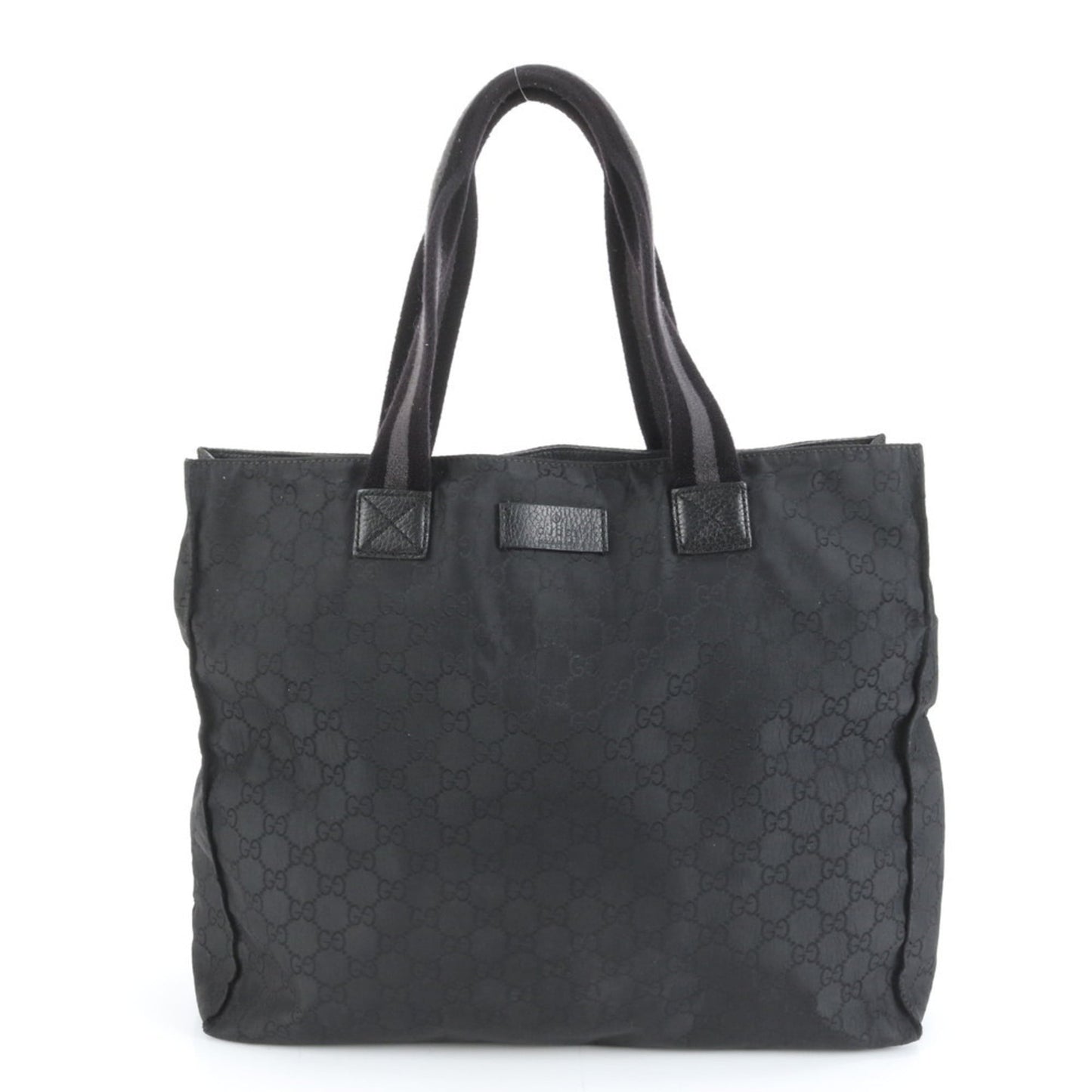 Gucci Black Nylon Leather Tote Bag