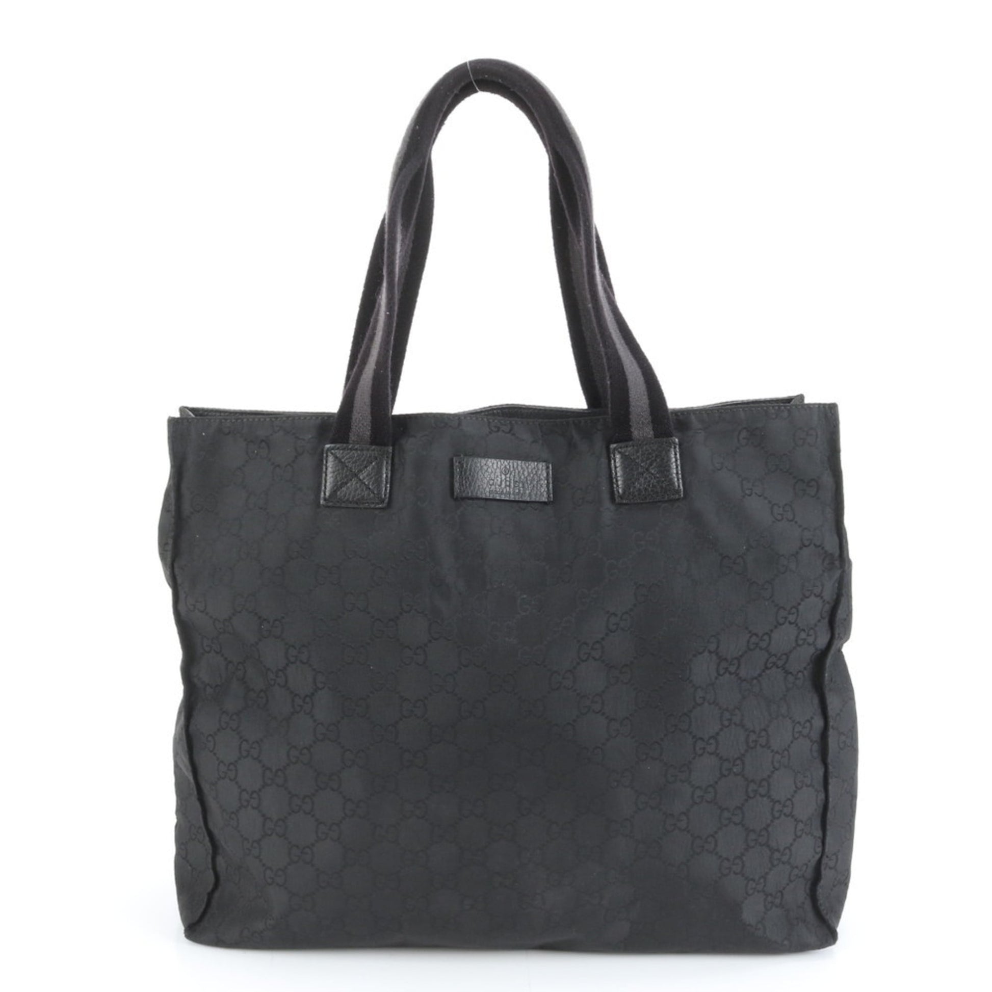 Gucci Black Nylon Leather Tote Bag