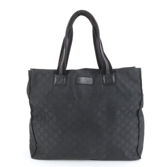 Gucci Black Nylon Leather Tote Bag