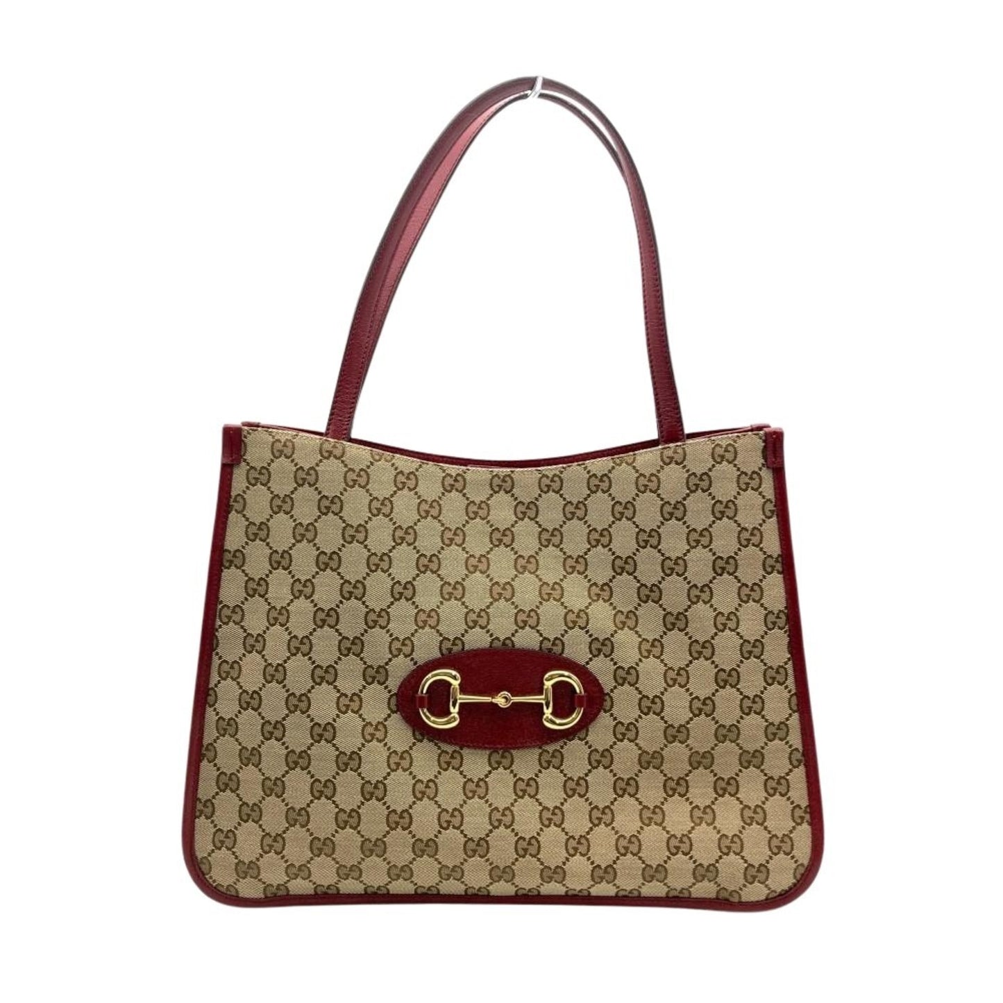 Gucci Beige Gg Canvas Leather Tote Bag