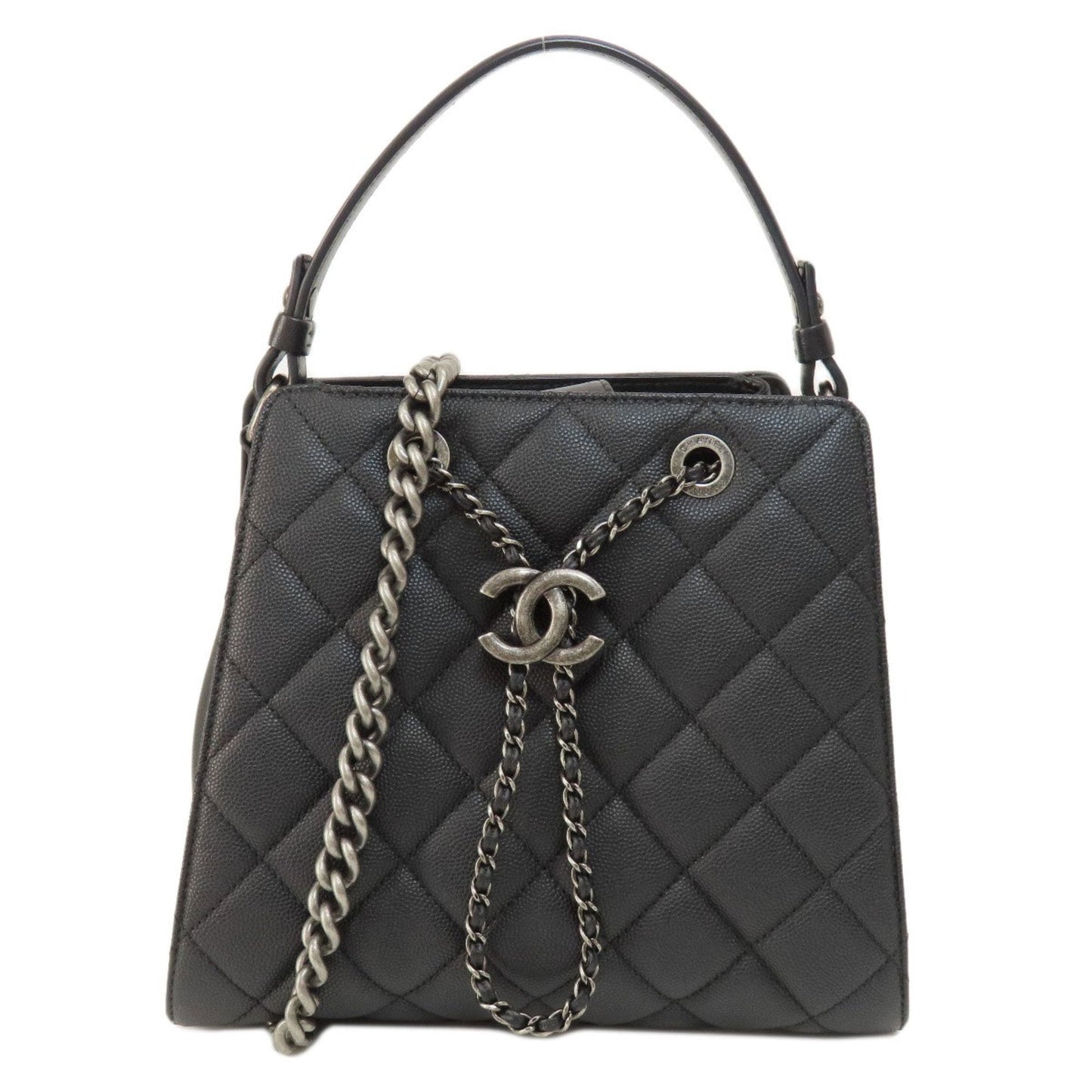 Chanel CC Bucket Matelasse Caviar Skin Women's Jewelry