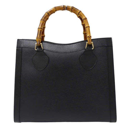 Gucci Black Leather Handbag Tote Bag
