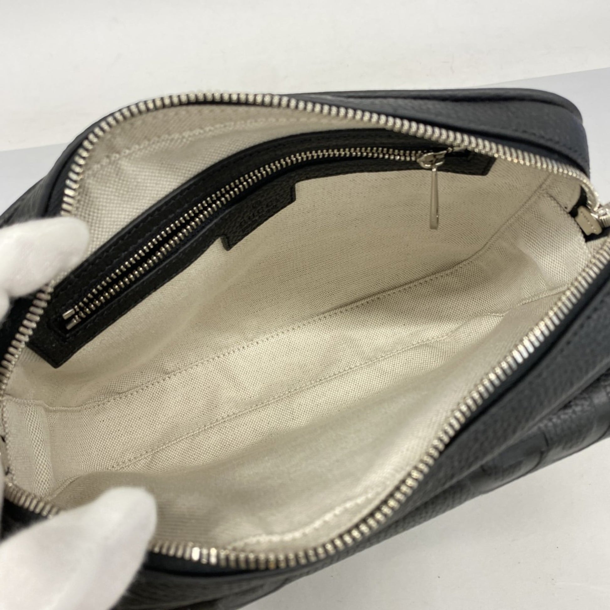 Gucci Black Leather Sling Bag