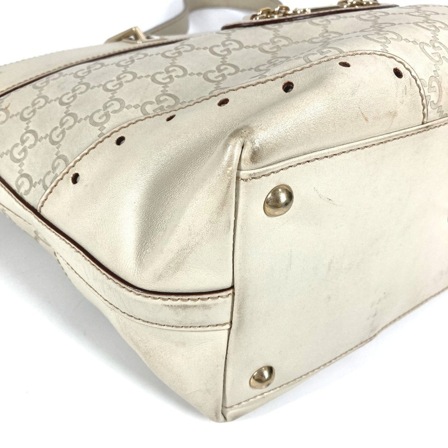 Gucci Off-White Leather Shoulder Bag Tote Bag