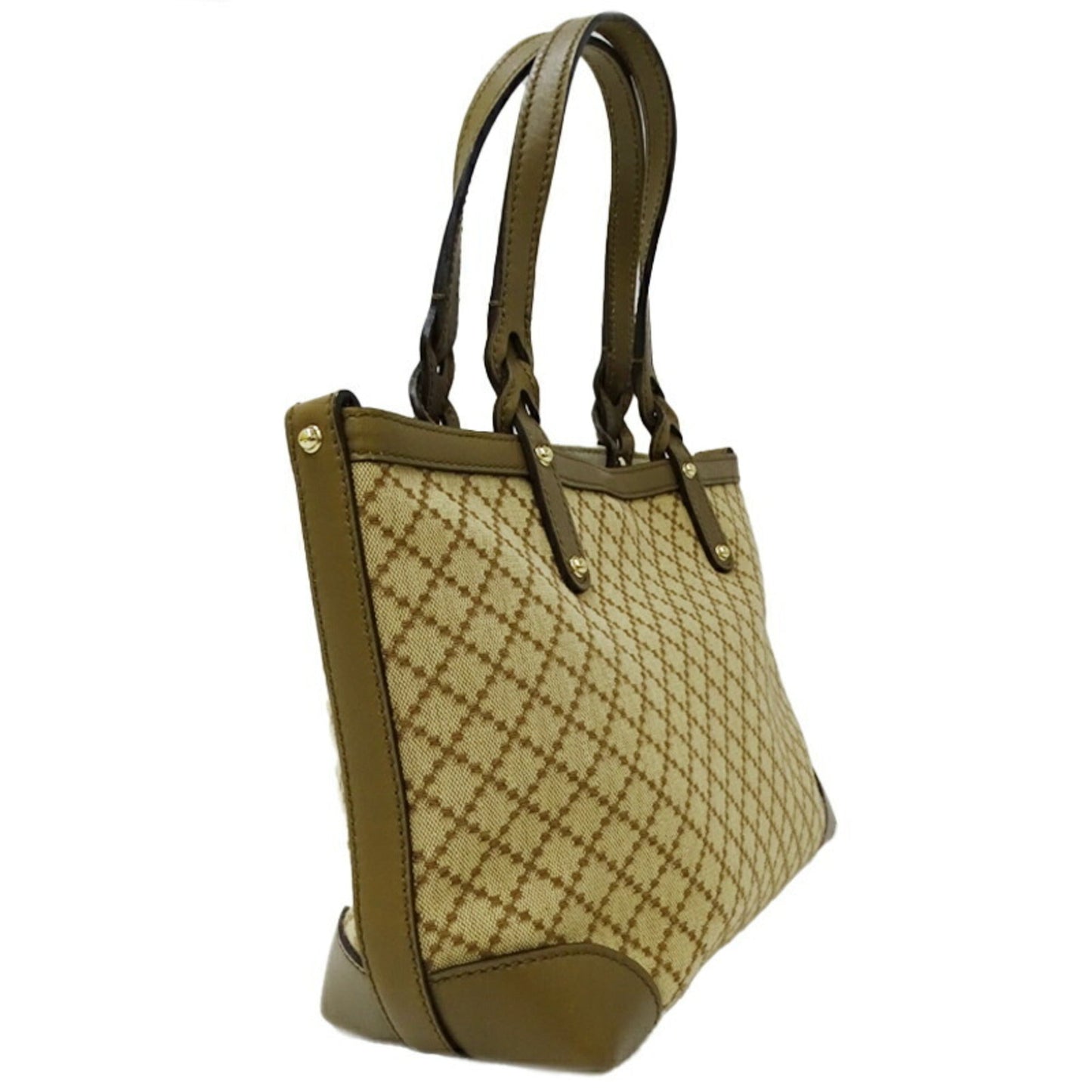 Gucci Diamante Beige Khaki Canvas Tote Bag