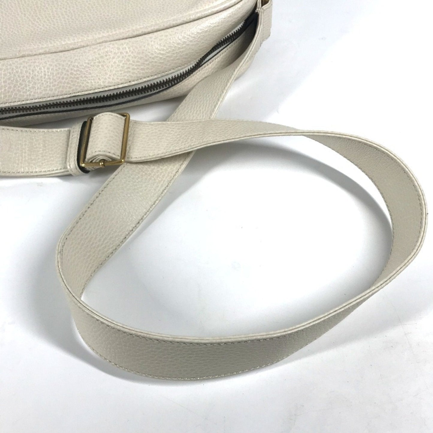 Gucci White Leather Messenger Bag Shoulder Bag