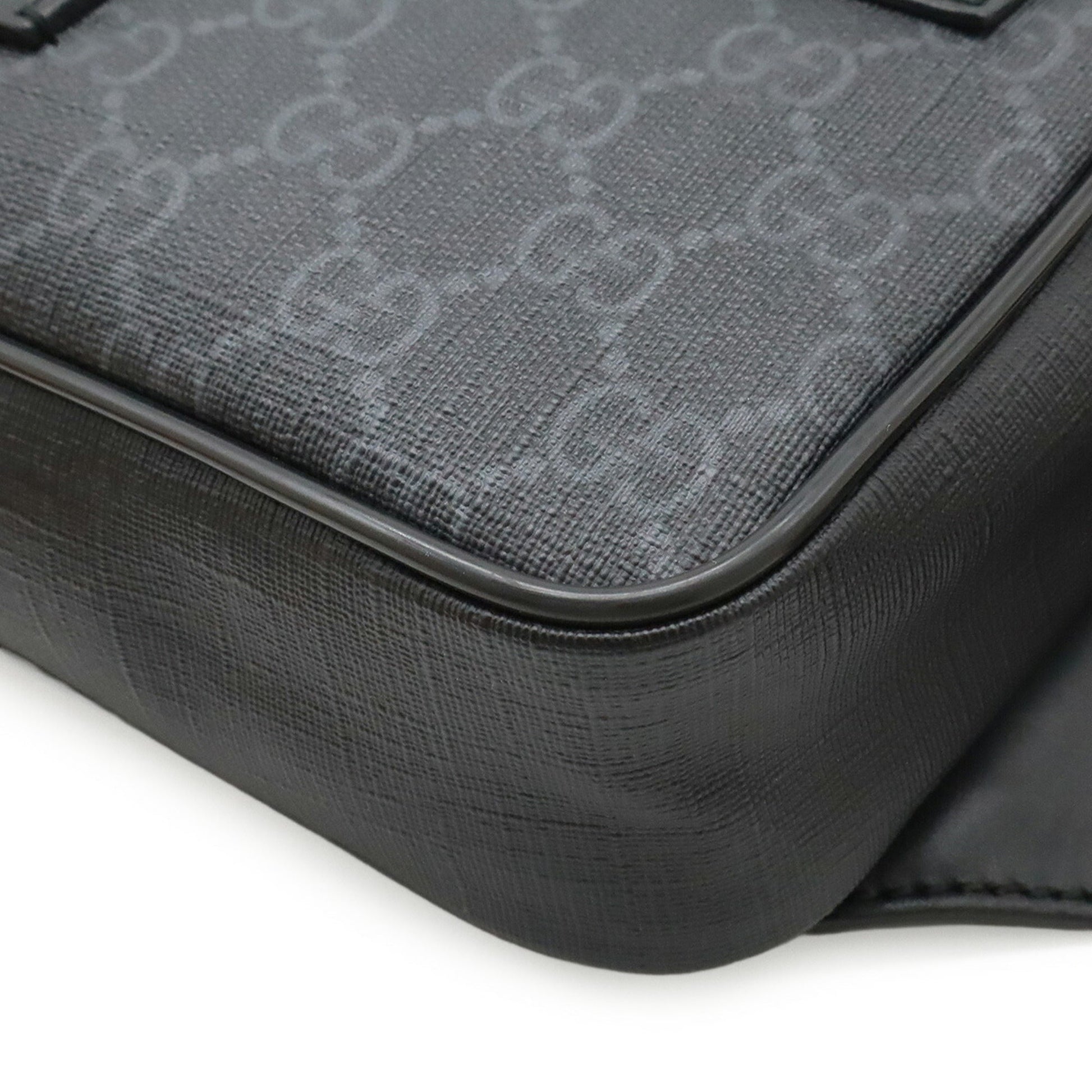 Gucci Black Dark Gray Navy Pvc Leather Fanny Pack