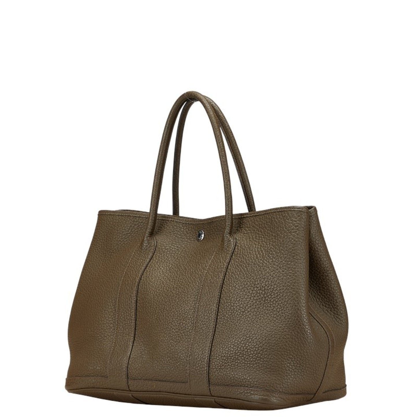 Hermes Garden Khaki Negonda Handbag Tote Bag Leather
