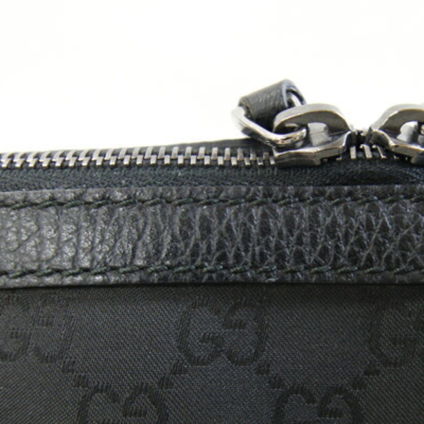 Gucci Black Nylon Leather Handbag Tote Bag