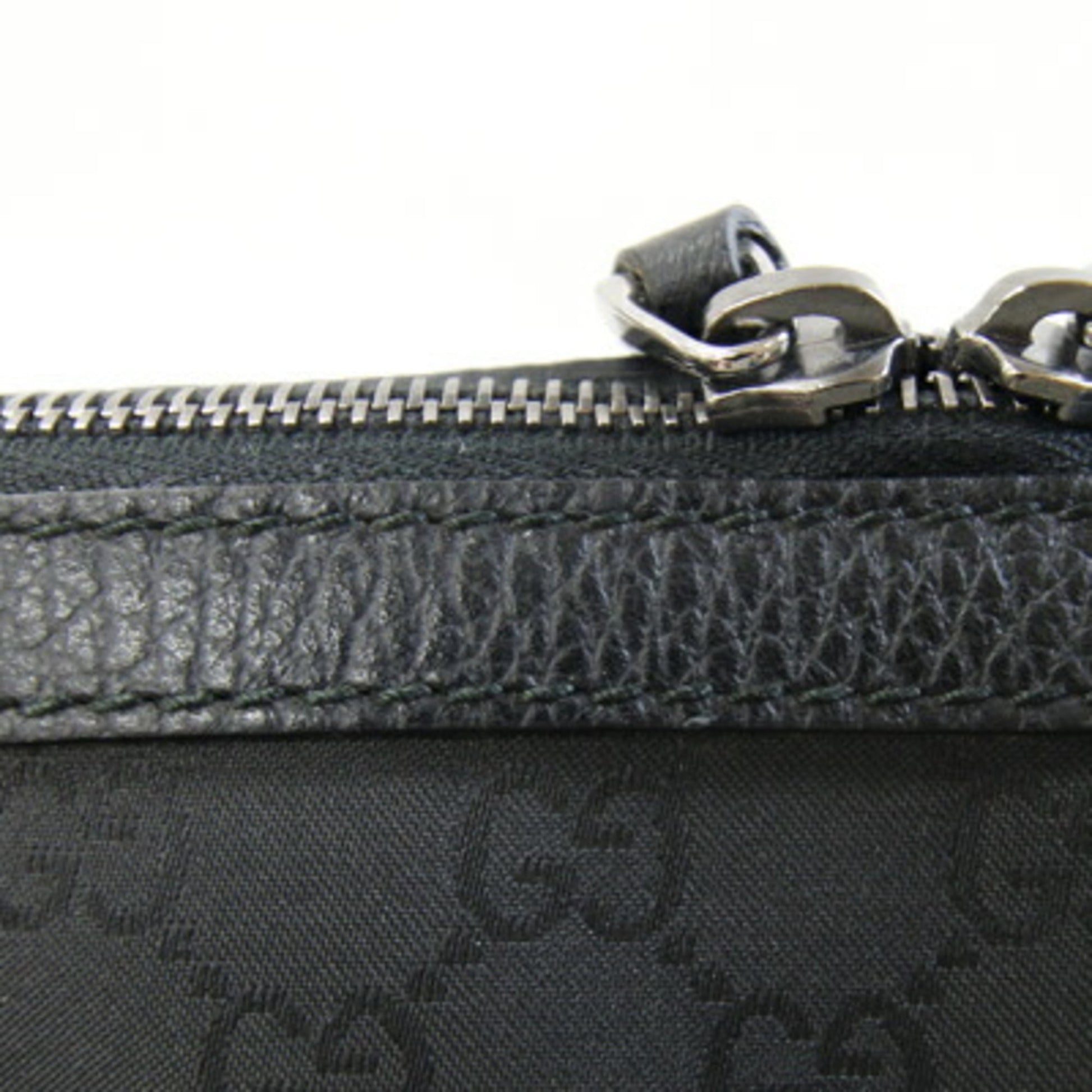 Gucci Black Nylon Leather Handbag Tote Bag