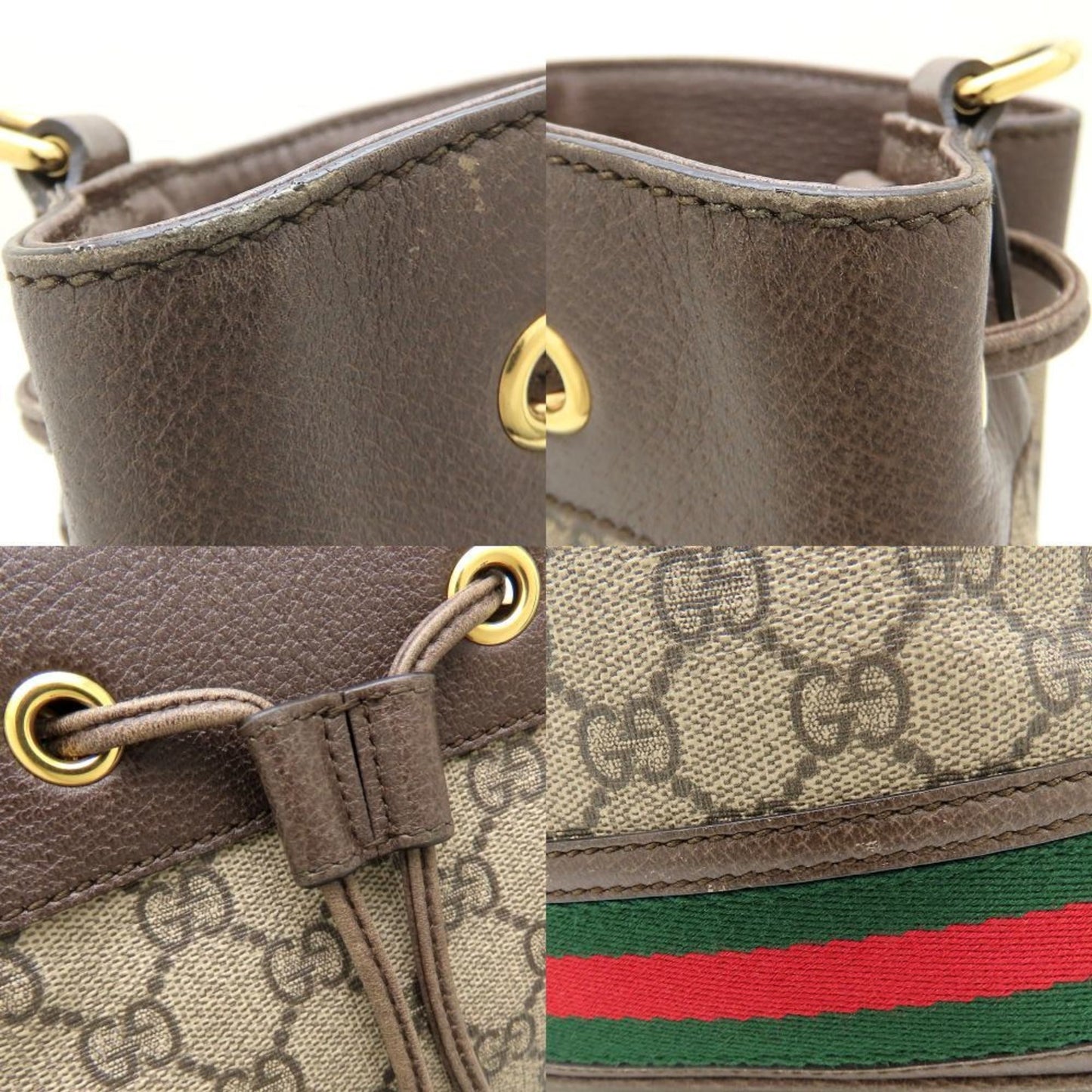 Gucci Beige Brown Gg Supreme Leather Handbag