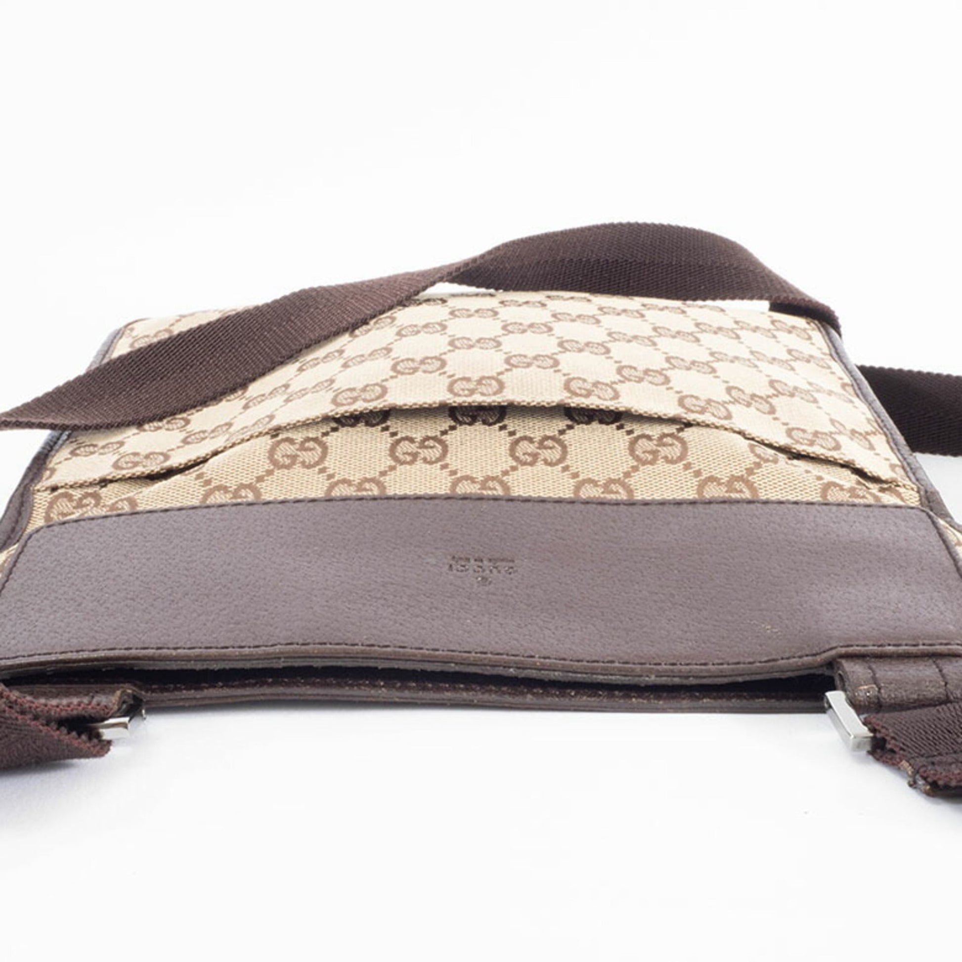 Gucci Gg Canvas Beige Brown Gg Canvas Leather Shoulder Bag