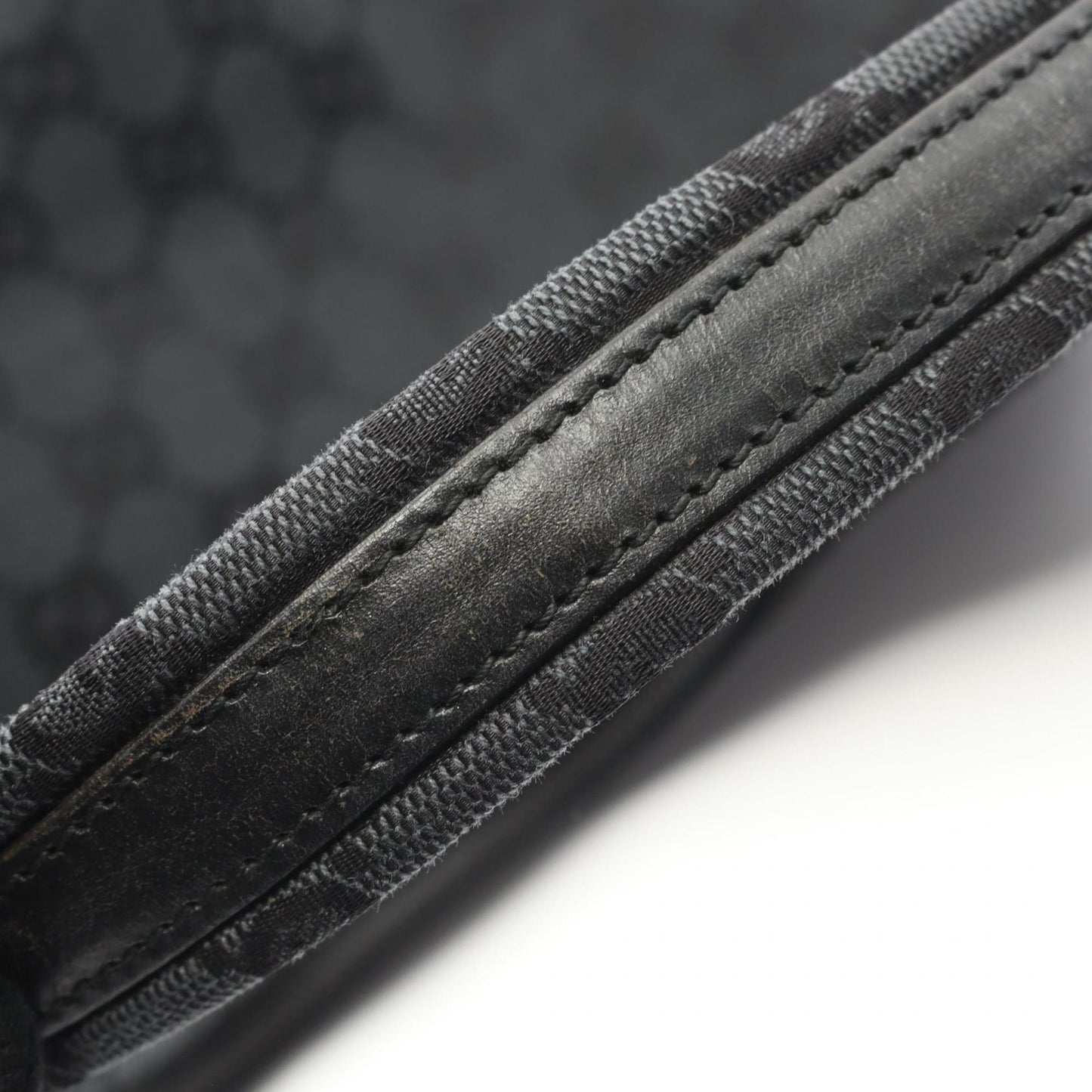Gucci Gray Canvas Leather Shoulder Bag