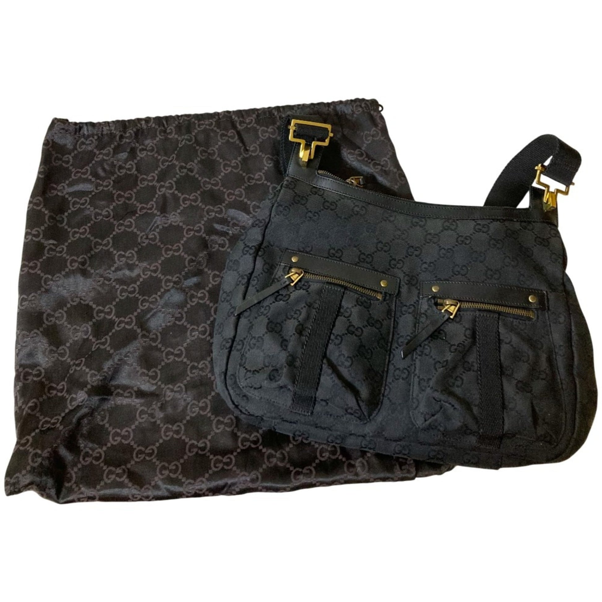 Gucci Black Canvas Shoulder Bag