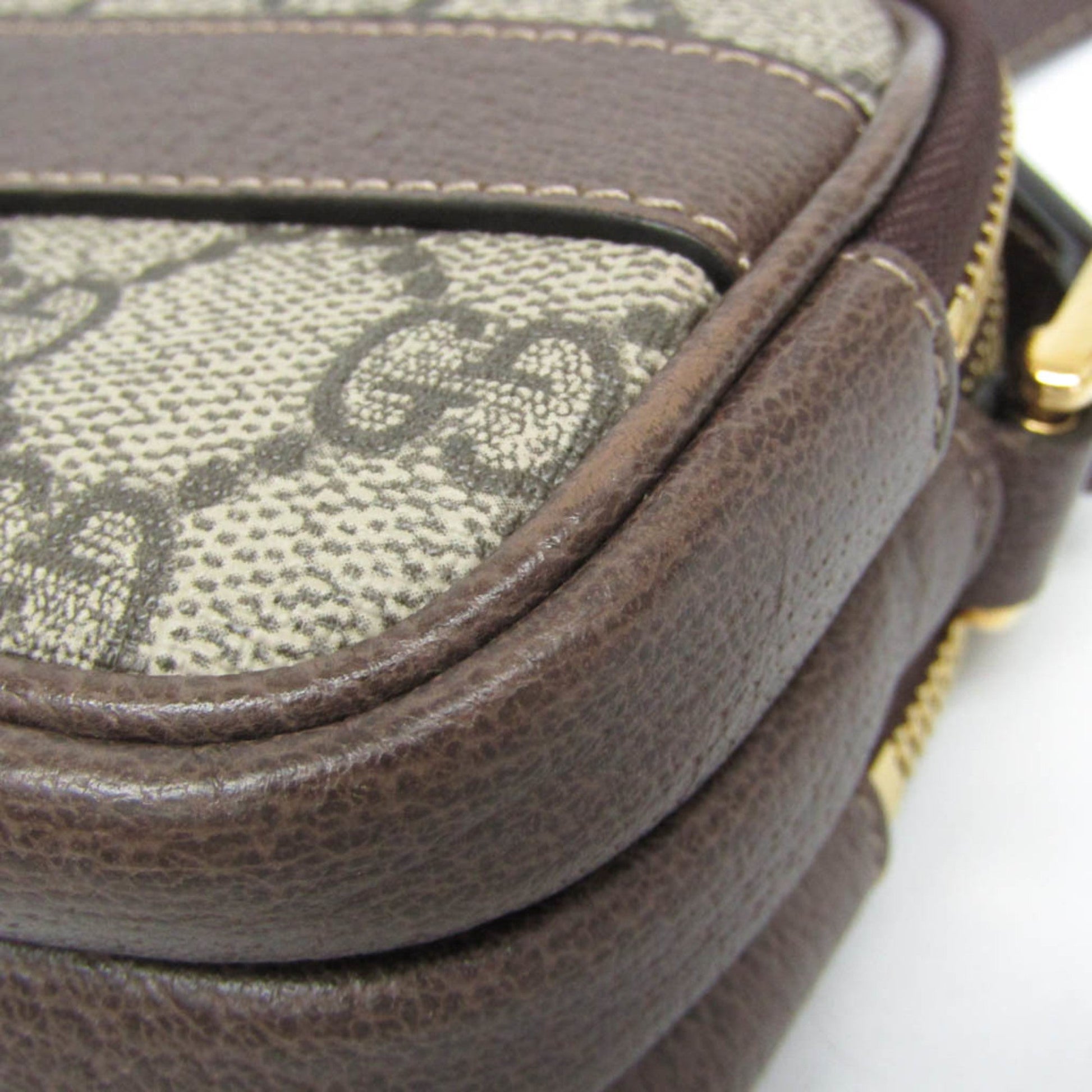 Gucci Ophidia Beige Brown Leather Gg Supreme Shoulder Bag