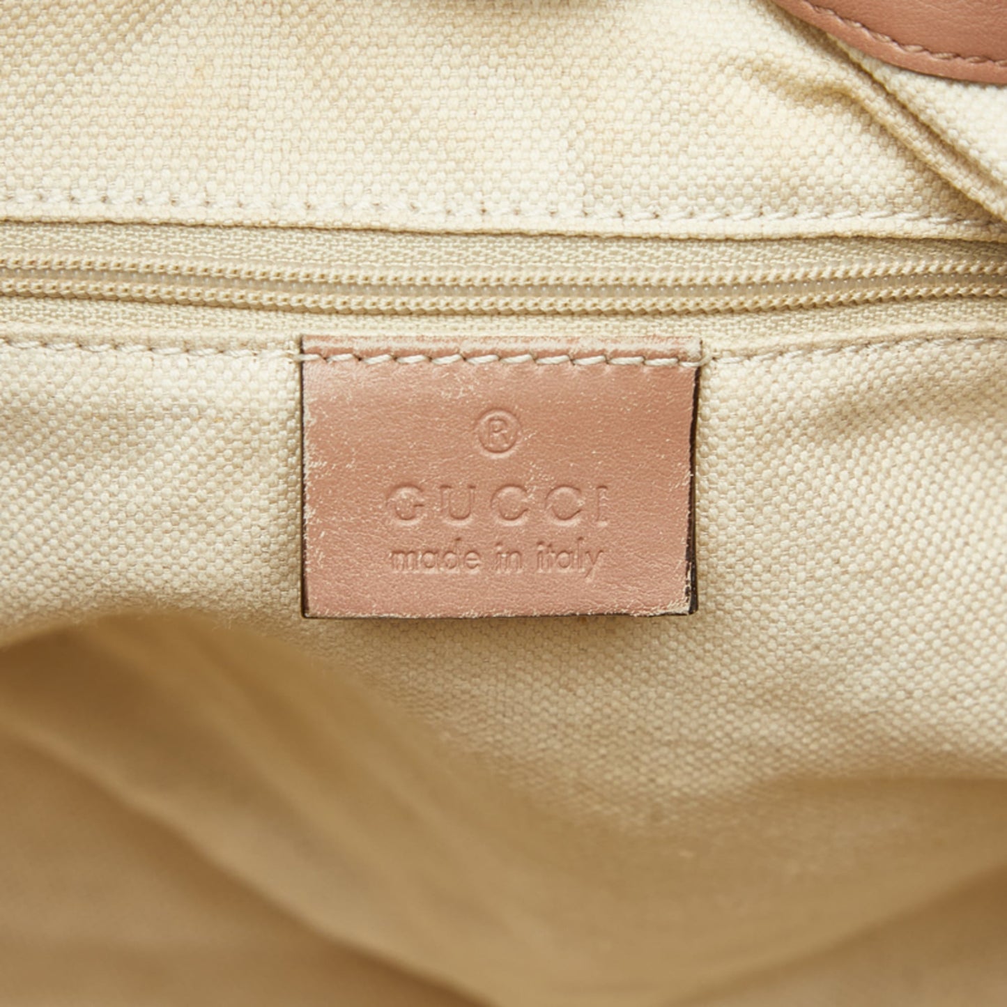 Gucci Beige Pink Canvas Leather Handbag Shoulder Bag