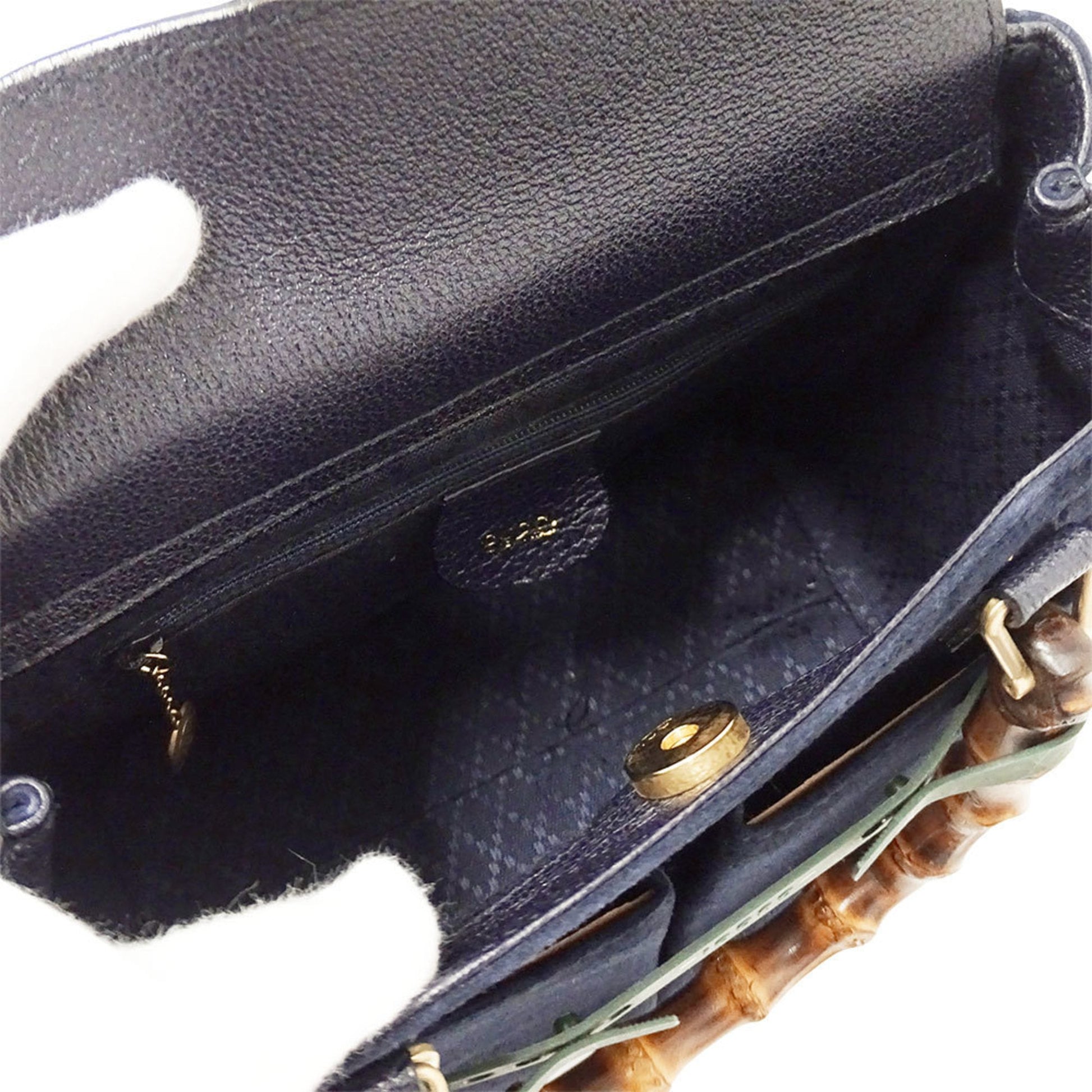 Gucci Navy Suede Handbag Shoulder Bag