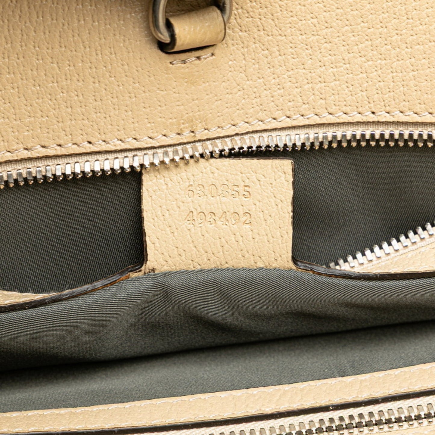 Gucci Beige Gray Nylon Leather Handbag Shoulder Bag