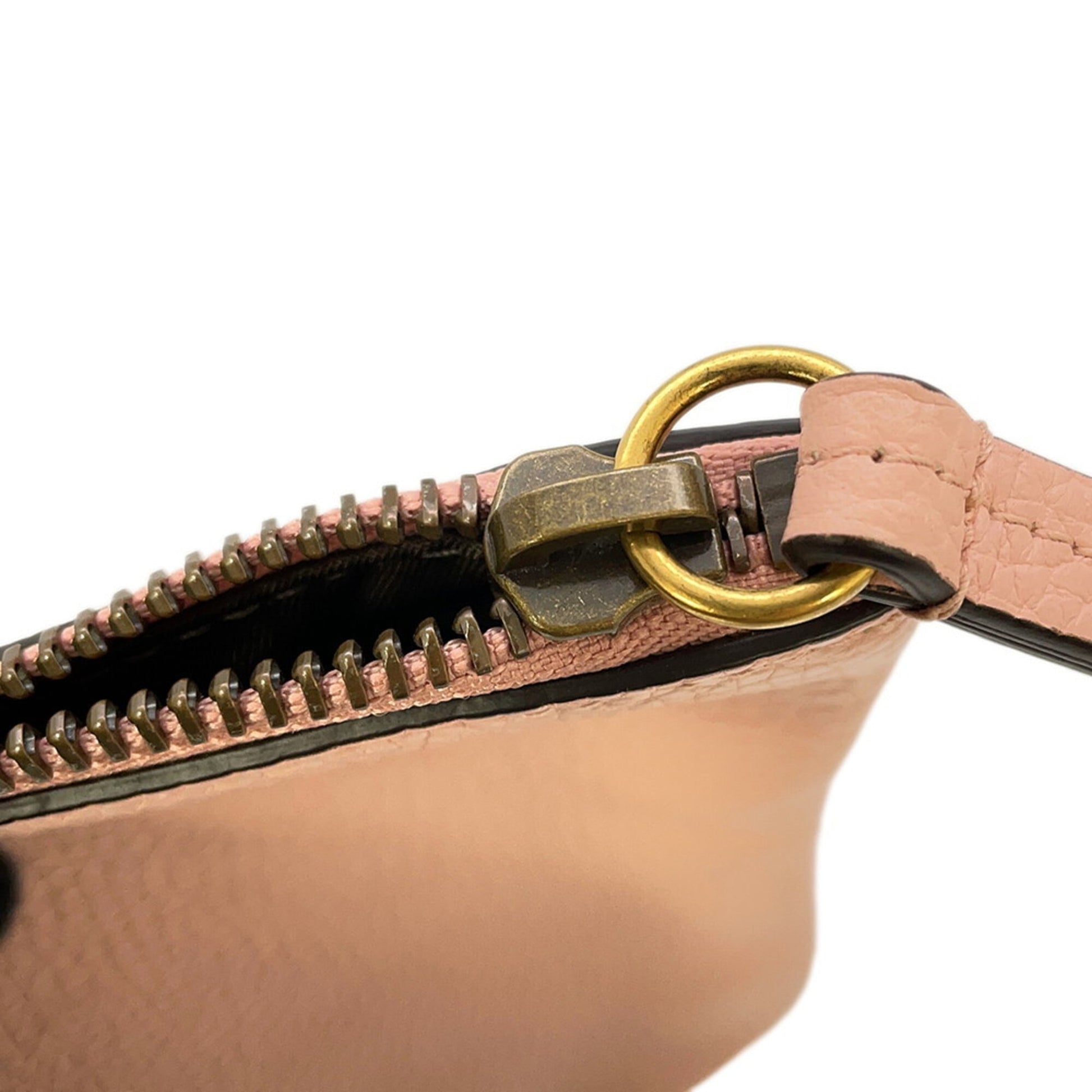 Gucci Brown Pink Leather Clutch Bag