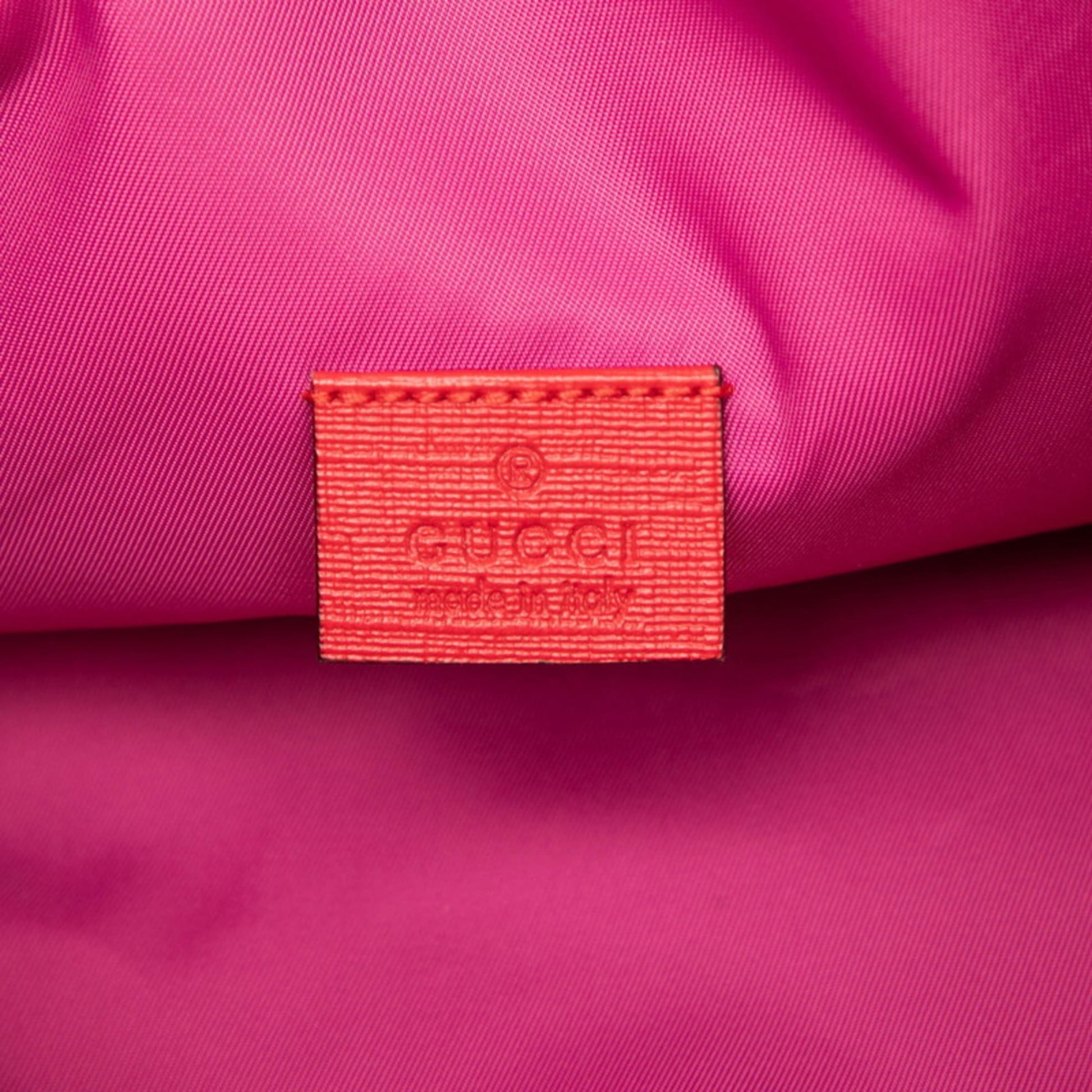 Gucci Brown Multi-Color Pink Pvc Leather Nylon Backpack