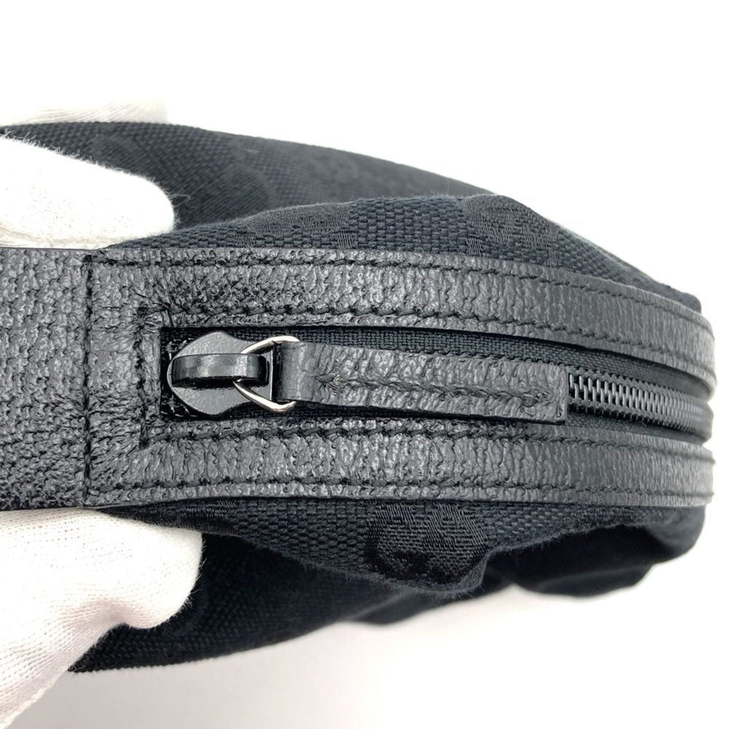 Gucci Black Gg Canvas Pouch