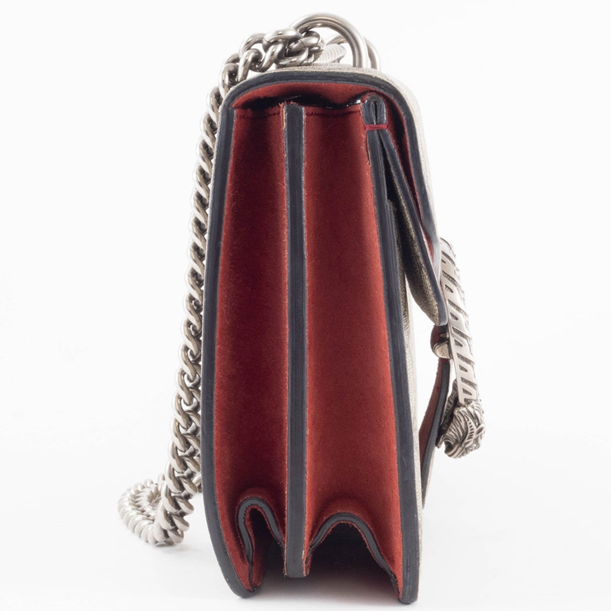 Gucci Beige Red Color Gg Supreme Leather Shoulder Bag