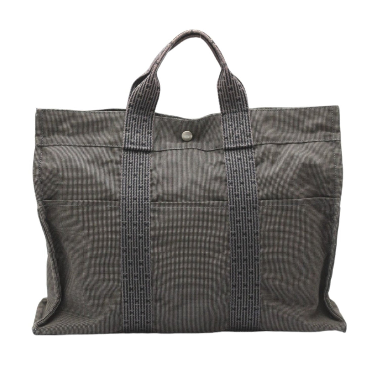Hermes Her Line Tote Bag Canvas Gray Tote Bag 11